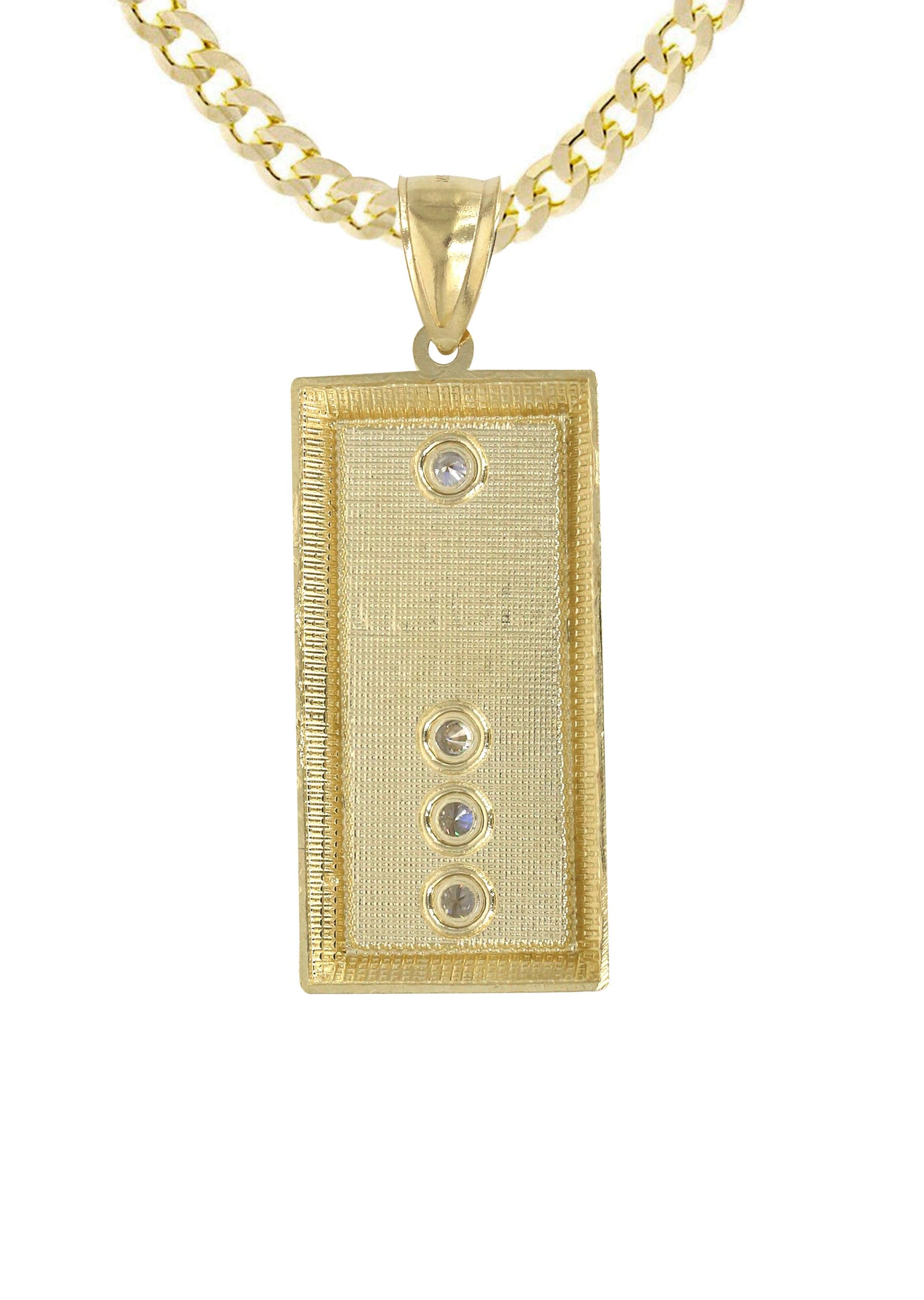 10K Yellow Gold Gold Brick Necklace | Appx. 15.1 Grams - Image 3