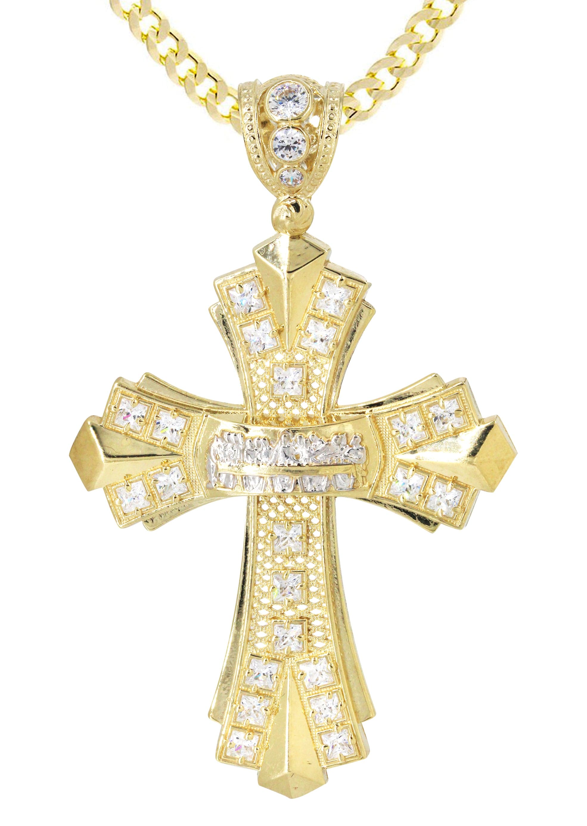 10K Yellow Gold Cross Necklace | Appx. 17.8 Grams - Image 2