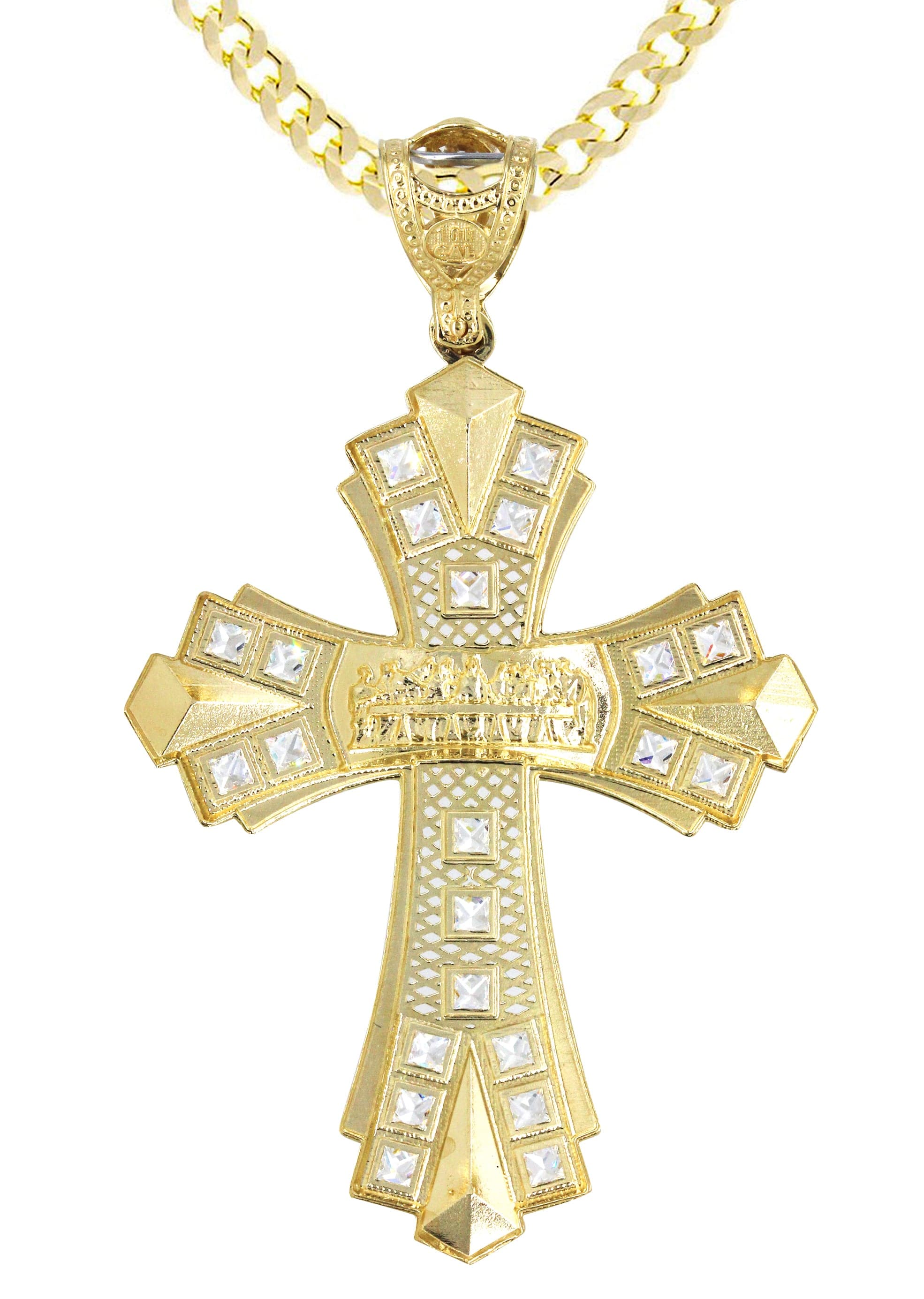 10K Yellow Gold Cross Necklace | Appx. 17.8 Grams - Image 3