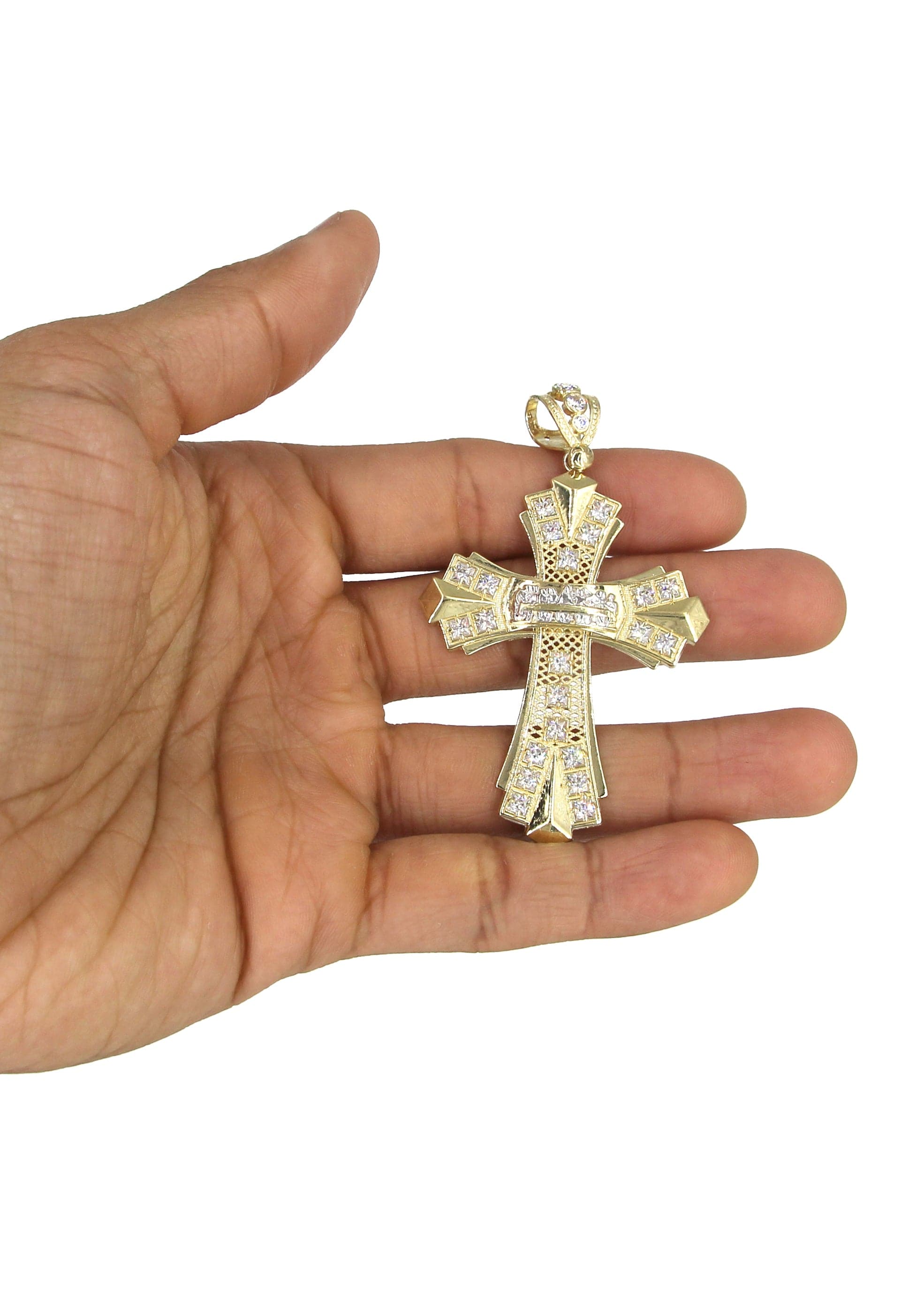 10K Yellow Gold Cross Necklace | Appx. 17.8 Grams - Image 5