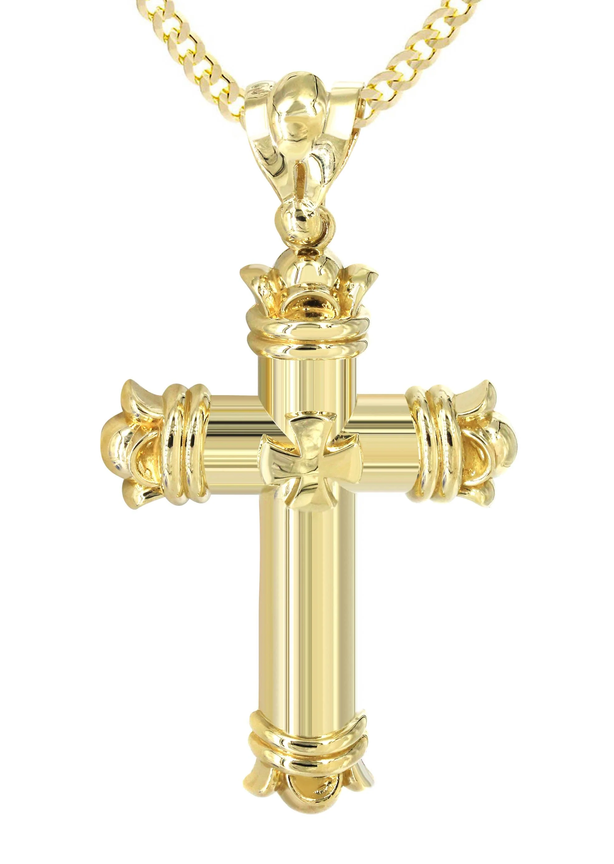 10K Yellow Gold Cross Necklace | Appx. 24.9 Grams - Image 2