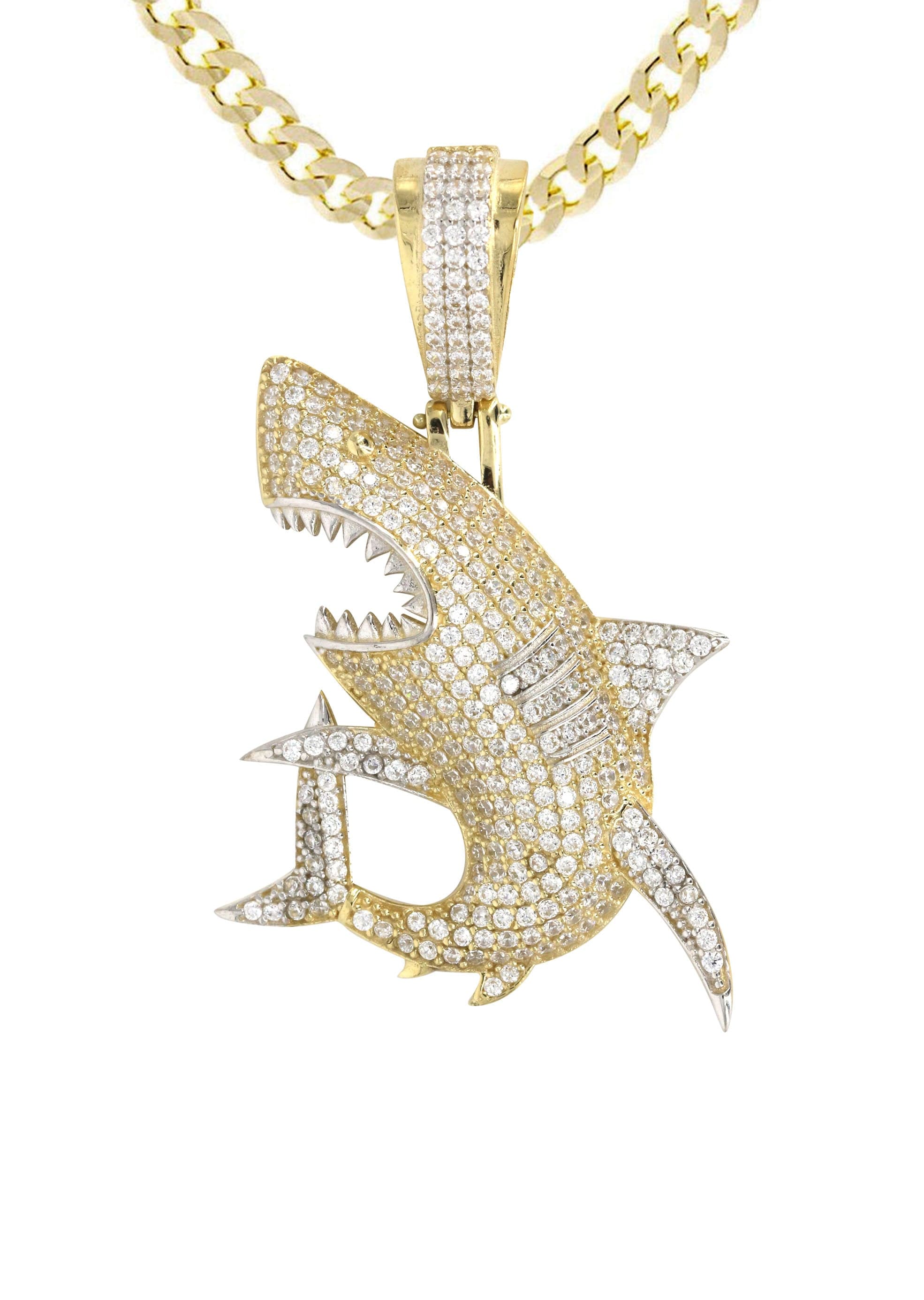 10K Yellow Gold Shark Necklace | Appx. 15.3 Grams - Image 2