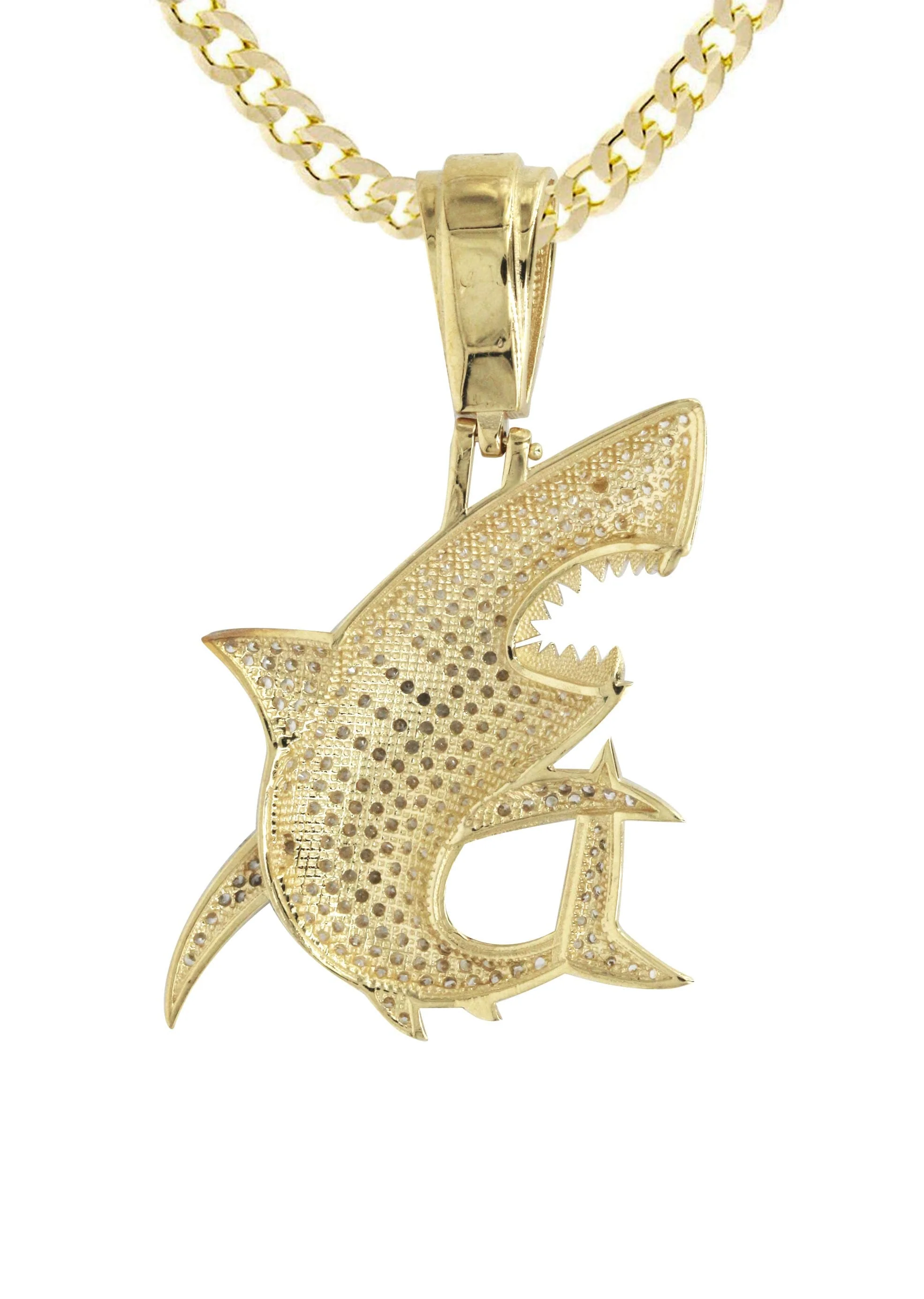 10K Yellow Gold Shark Necklace | Appx. 15.3 Grams - Image 3