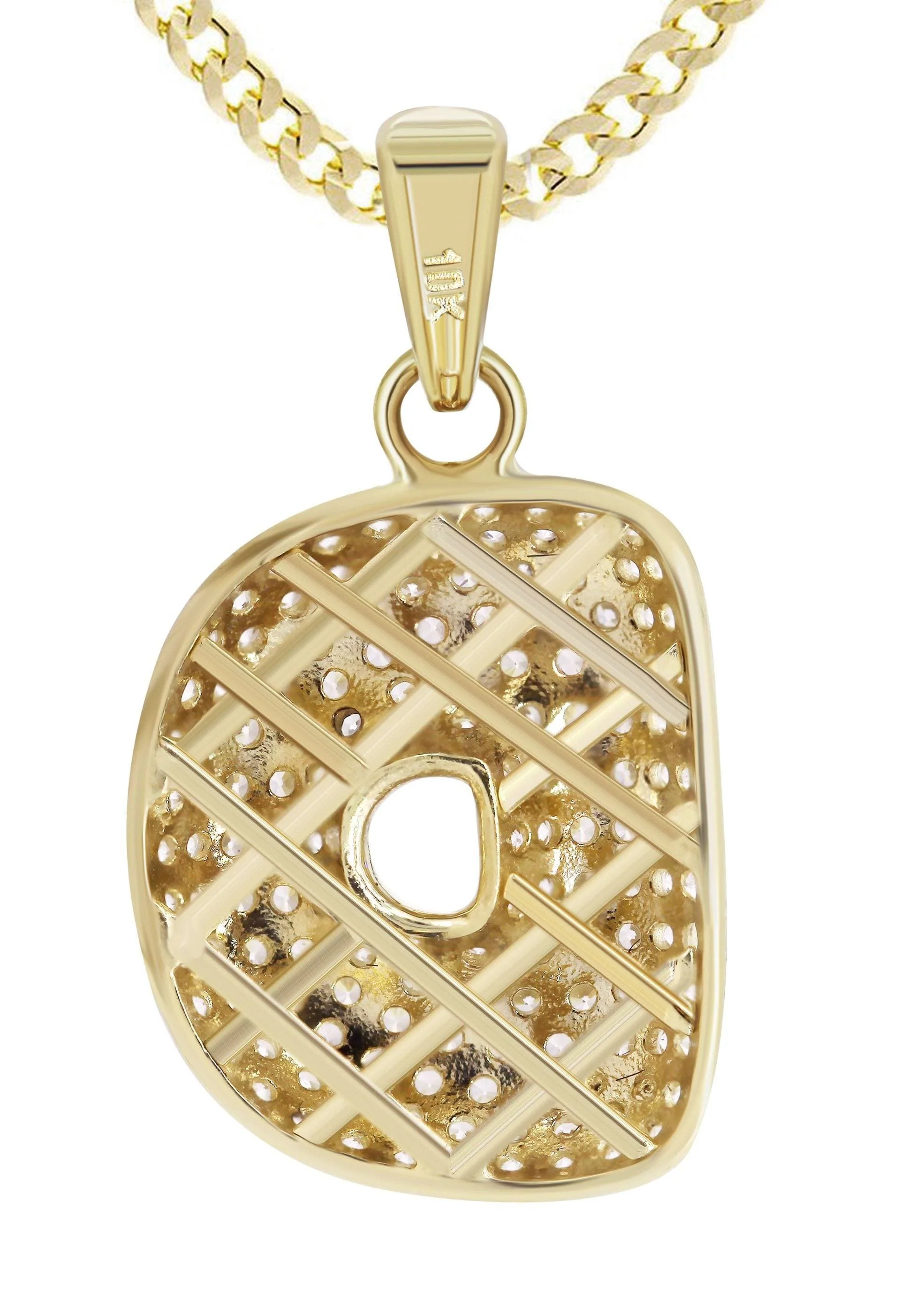 10K Yellow Gold Bubble Letter "D" CZ Necklace | Appx. 4.6 Grams - Image 3