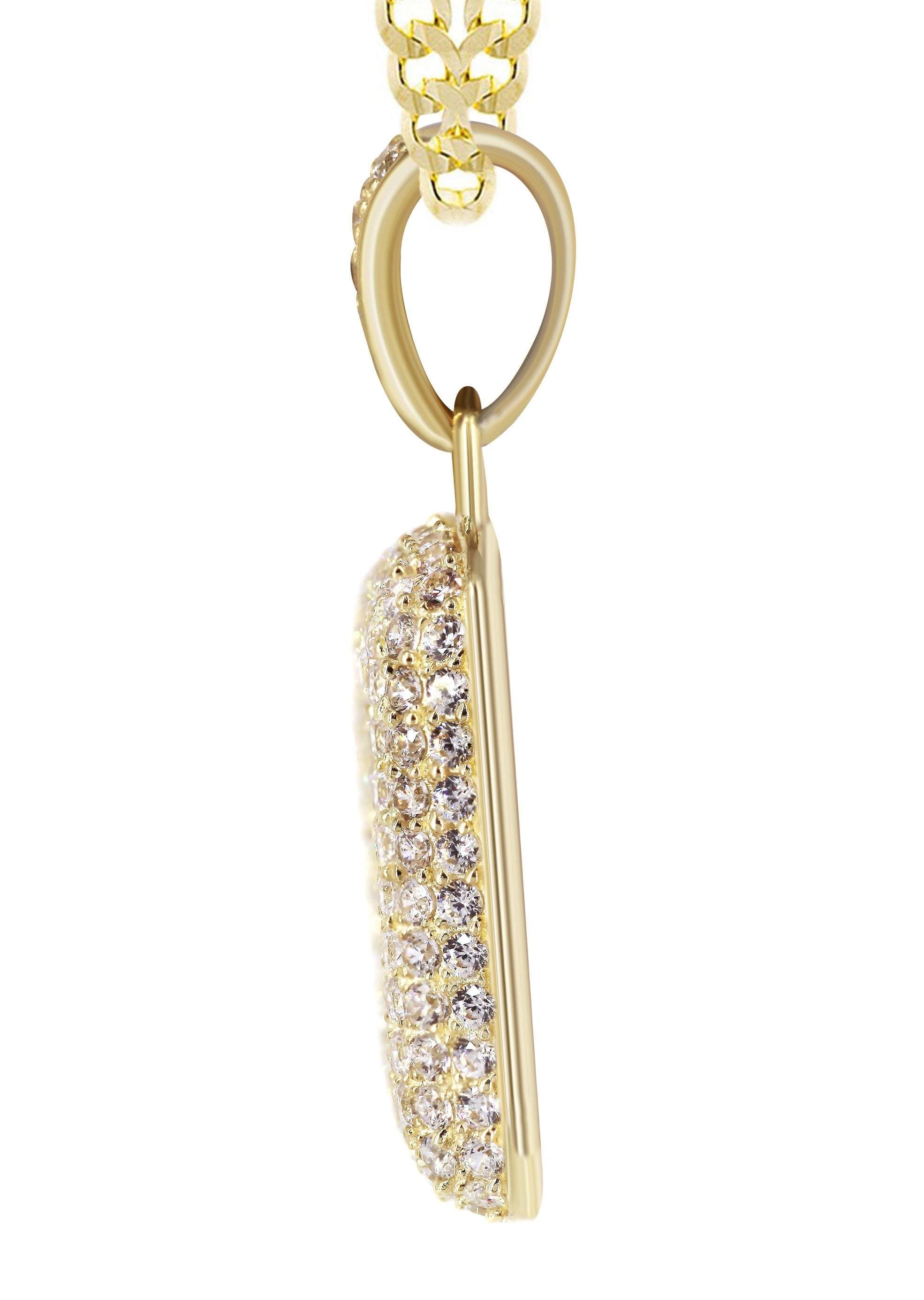 10K Yellow Gold Bubble Letter "D" CZ Necklace | Appx. 4.6 Grams - Image 4