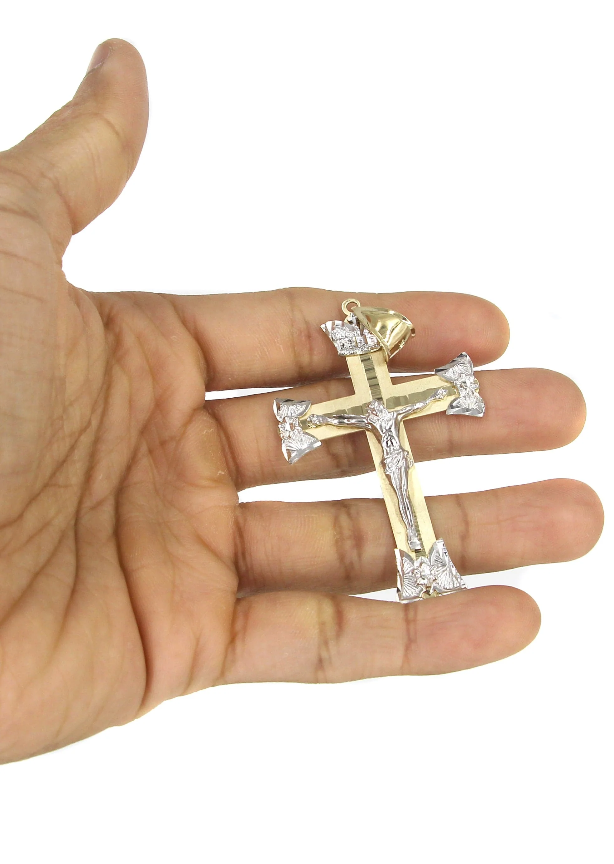 10K Yellow Gold Cross / Crucifix Necklace | Appx. 21.2 Grams - Image 5