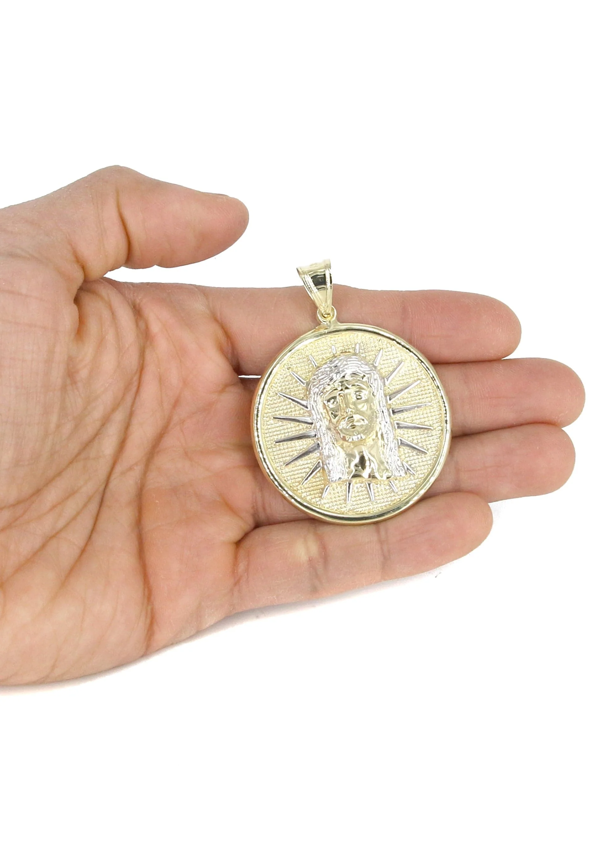 10K Yellow Gold Jesus Piece Necklace | Appx. 19 Grams - Image 5