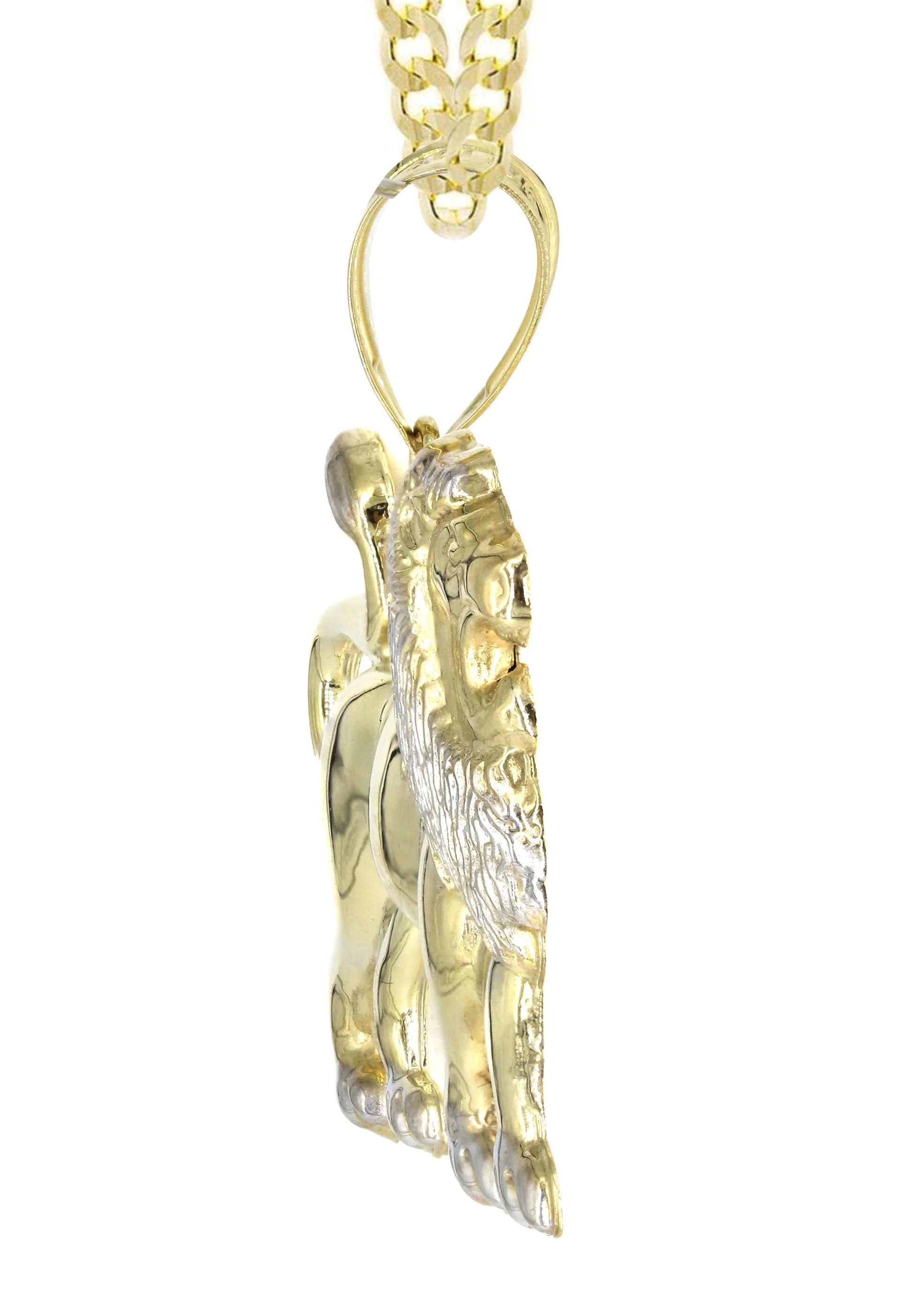 10K Yellow Gold Lion Necklace | Appx 16 Grams - Image 4
