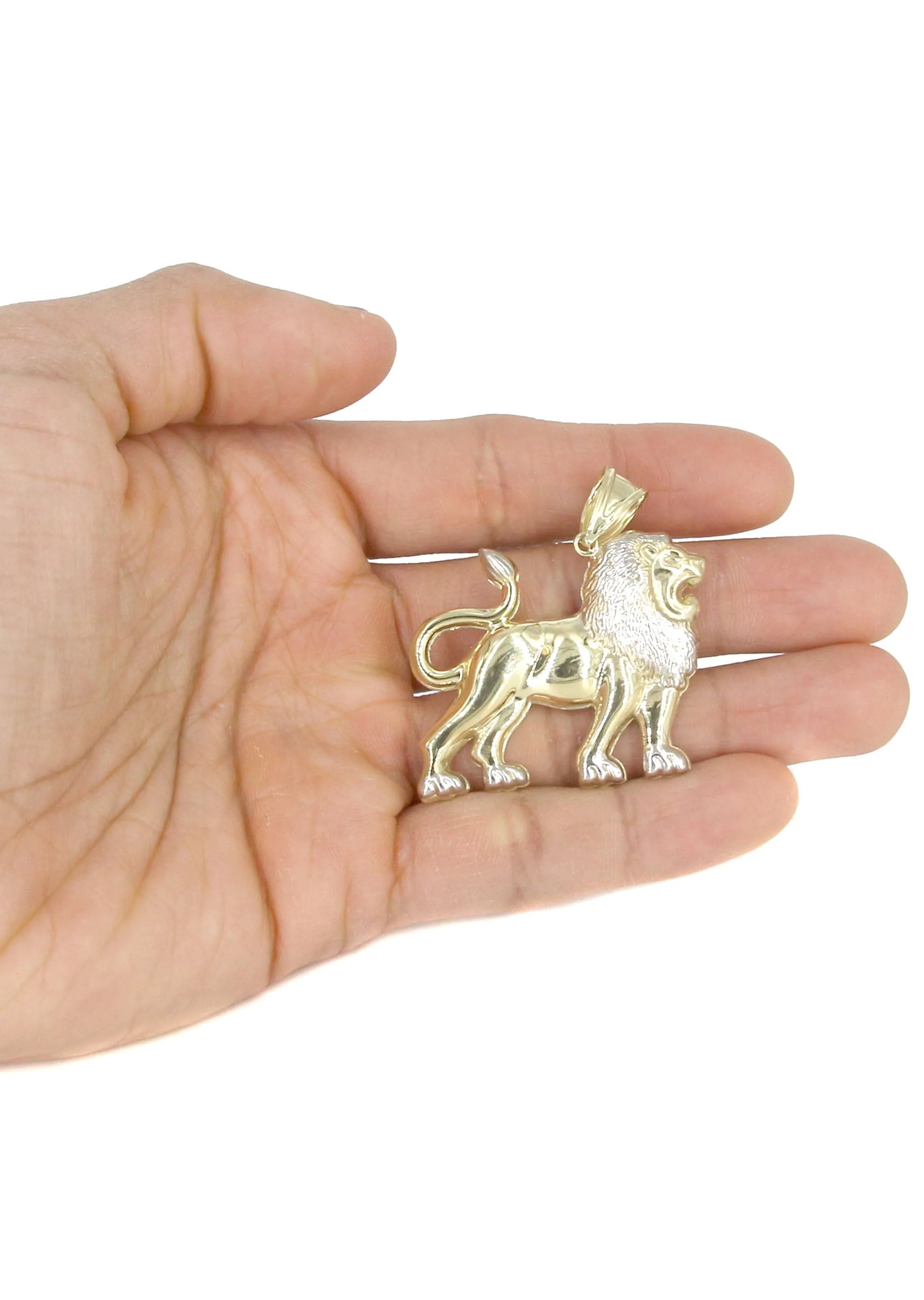 10K Yellow Gold Lion Necklace | Appx 16 Grams - Image 5