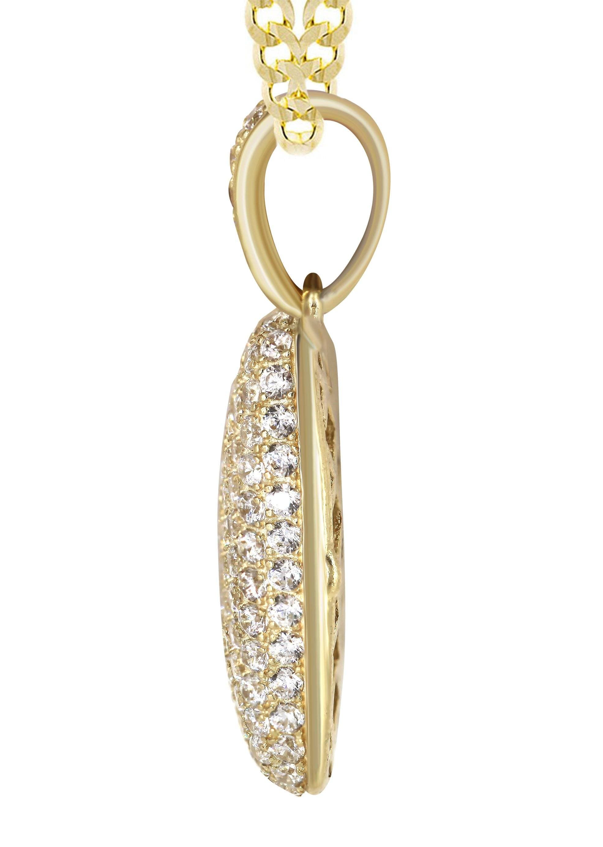 10K Yellow Gold Bubble Letter "M" CZ Necklace | Appx. 14.9 Grams - Image 4
