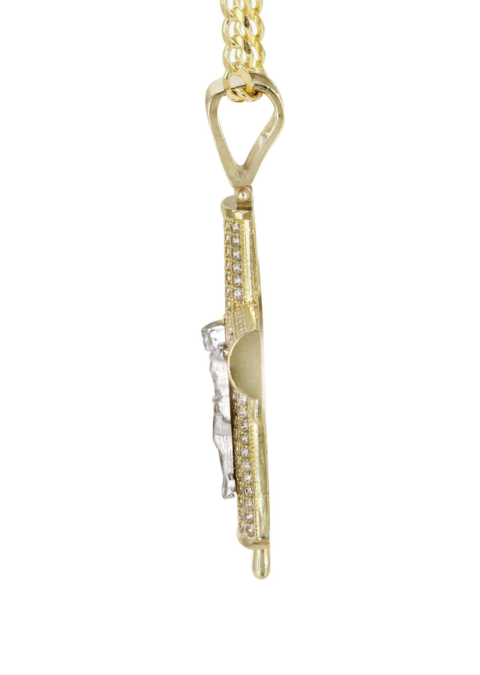 10K Yellow Gold Melting Cross /Crucifix Necklace | Appx. 15.6 Grams - Image 4