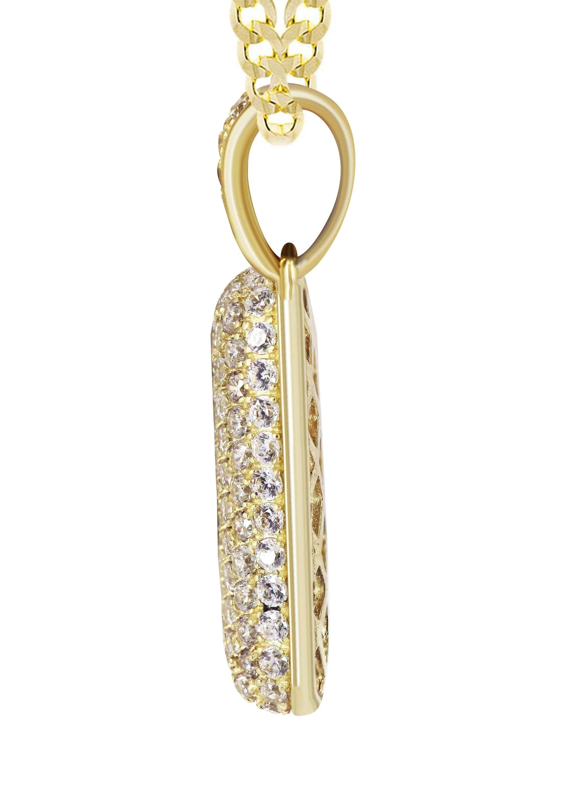 10K Yellow Gold Bubble Letter "N" CZ Necklace | Appx. 15.5 Grams - Image 4