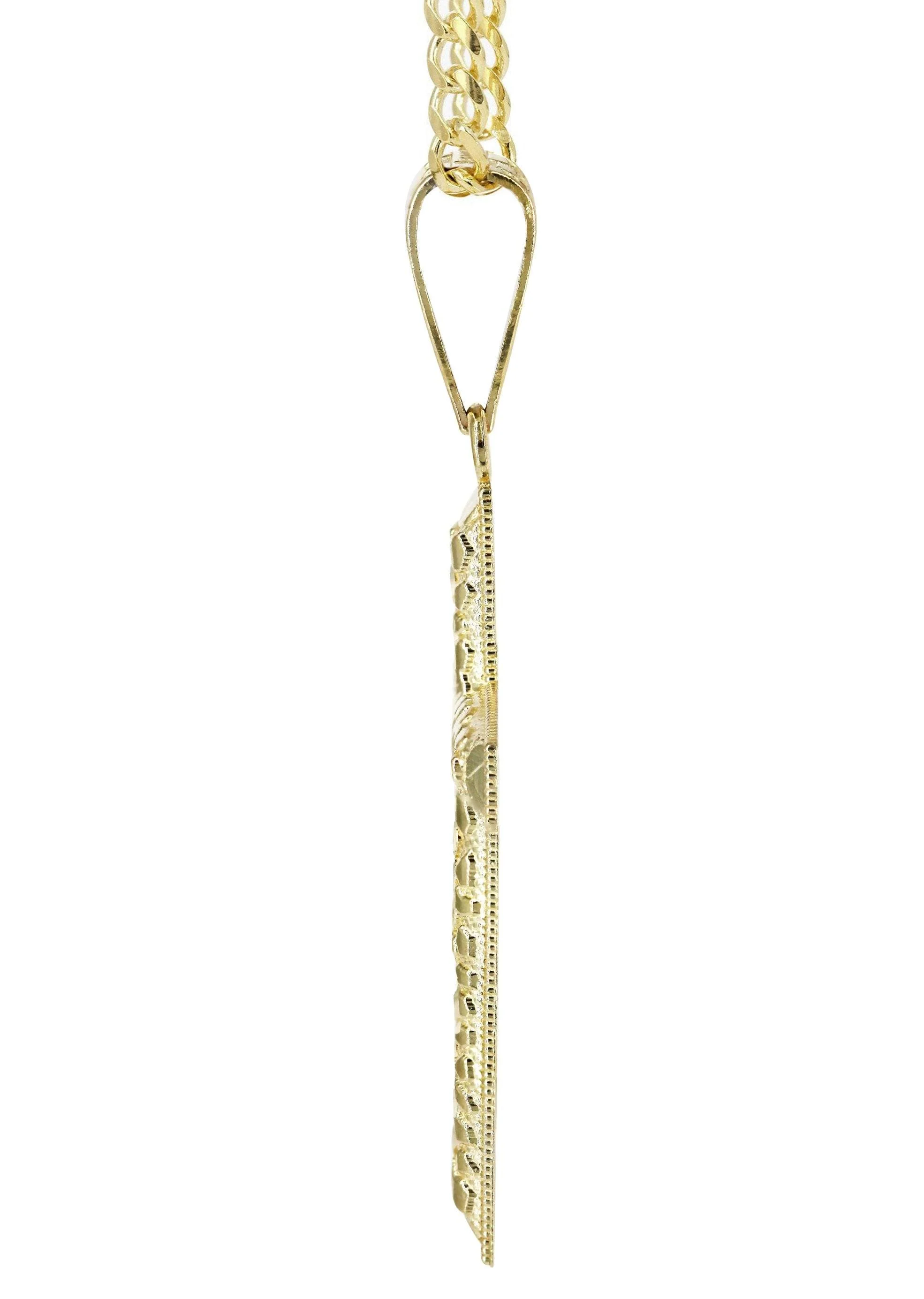 10K Yellow Gold Nugget Cross Necklace | Appx. 13.7 Grams - Image 4