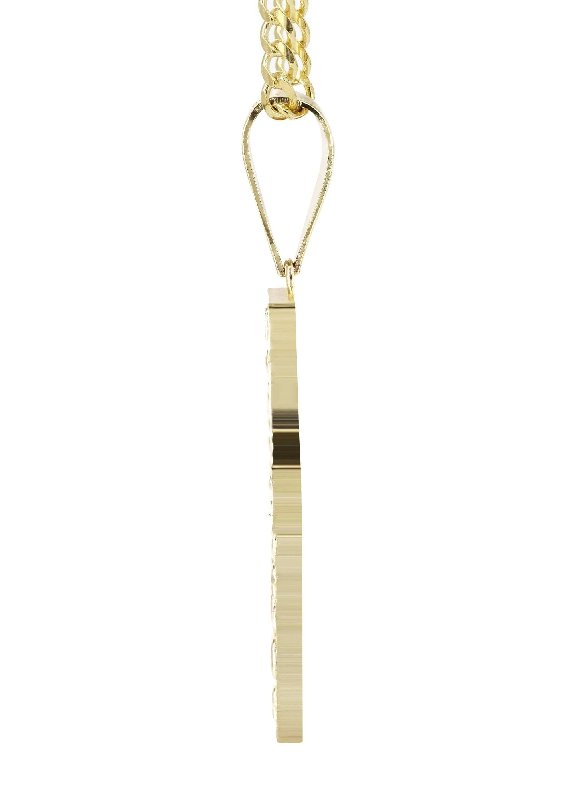 10K Yellow Gold  Nugget Cross Necklace | Appx. 14.3 Grams - Image 4