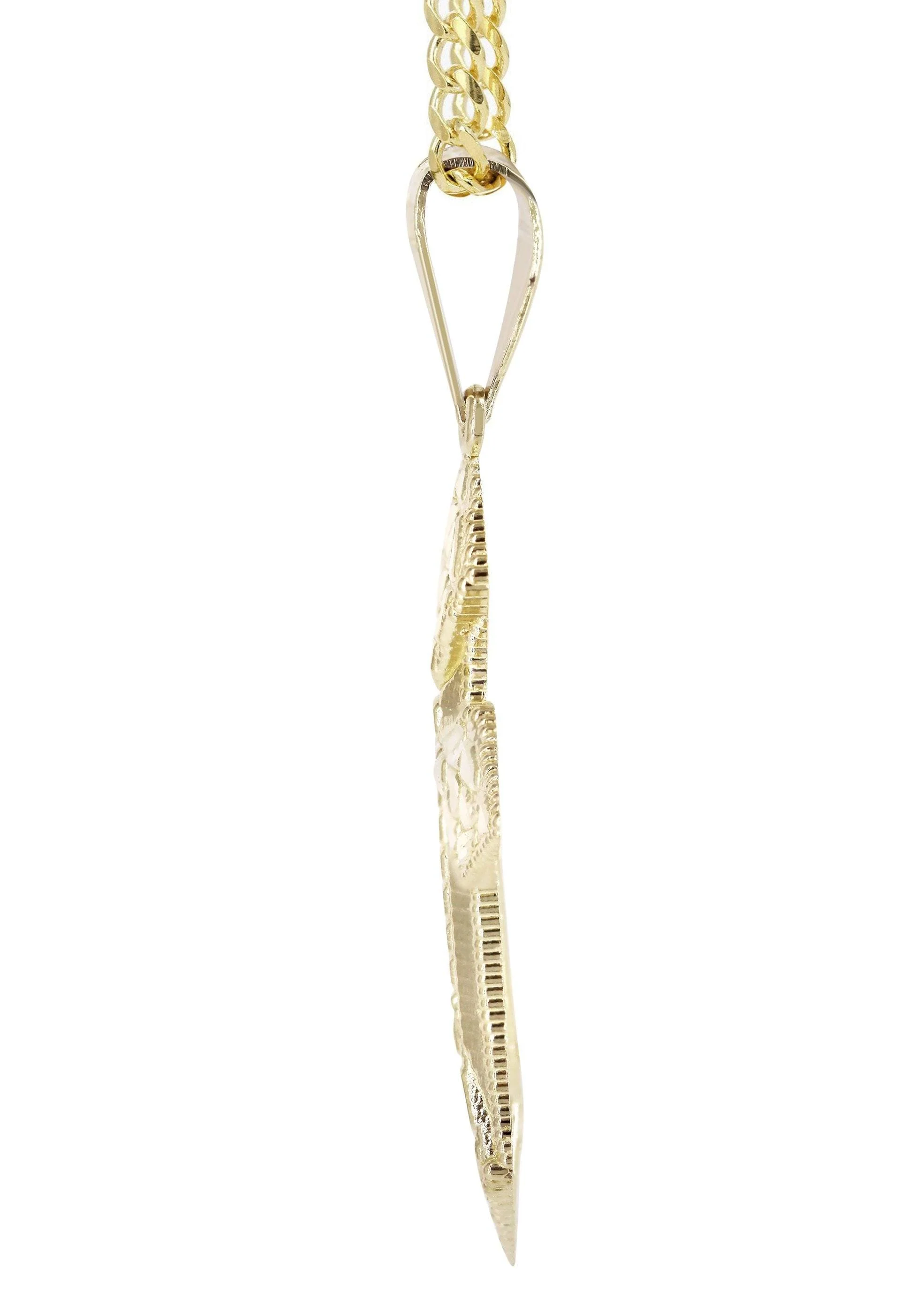 10K Yellow Gold Nugget Cross Necklace | Appx. 15.2 Grams - Image 4