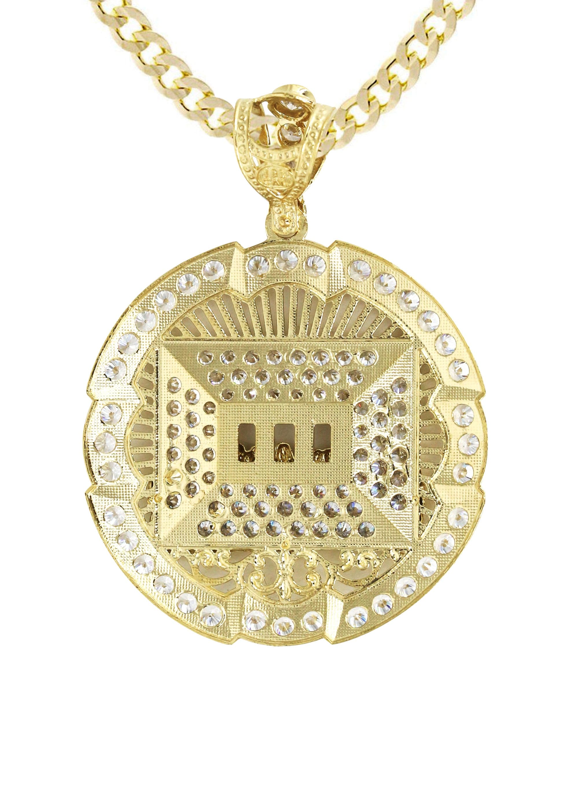 10K Yellow Gold Round Cz Last Supper Necklace | Appx 22.2 Grams - Image 3
