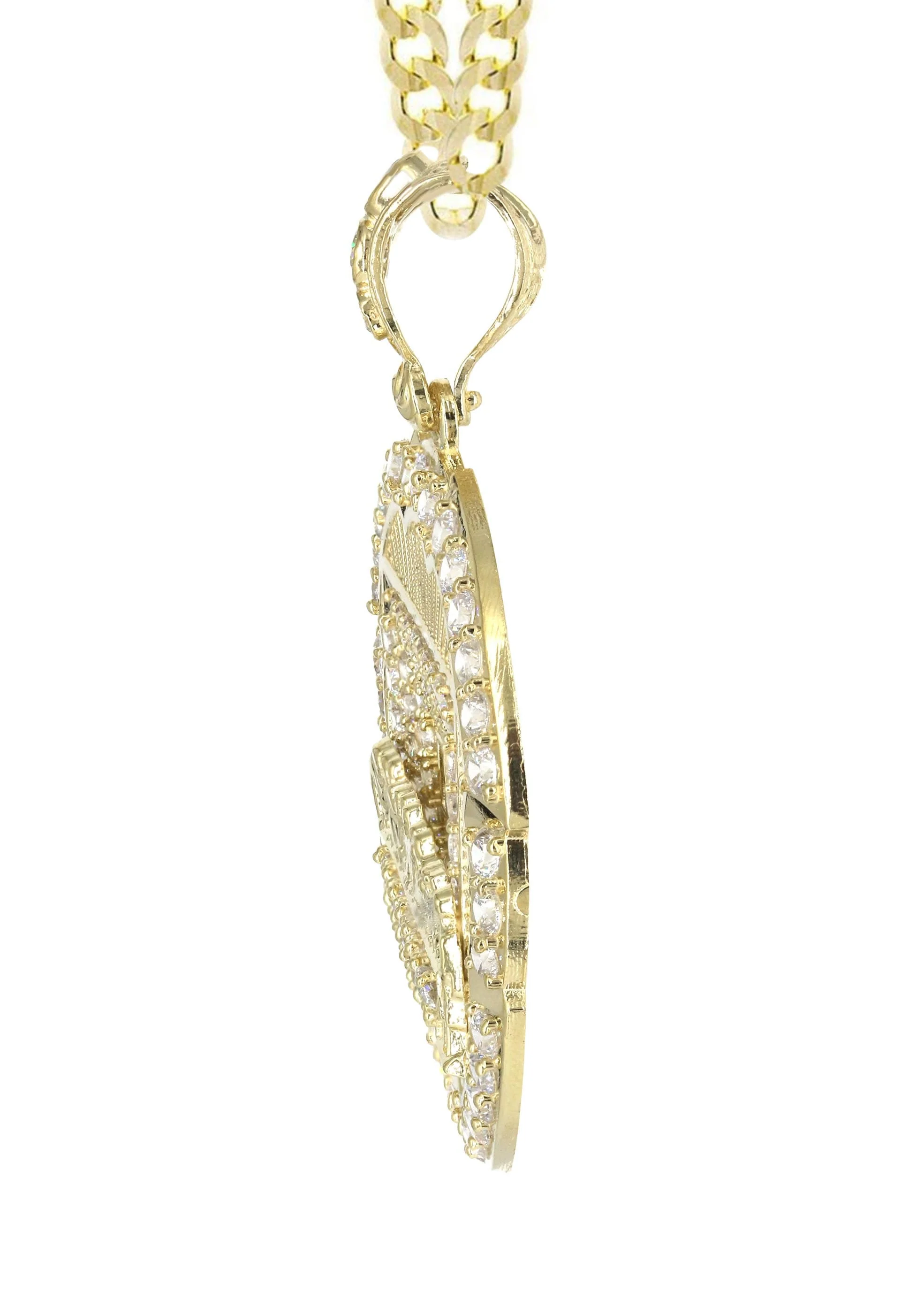 10K Yellow Gold Round Cz Last Supper Necklace | Appx 22.2 Grams - Image 4