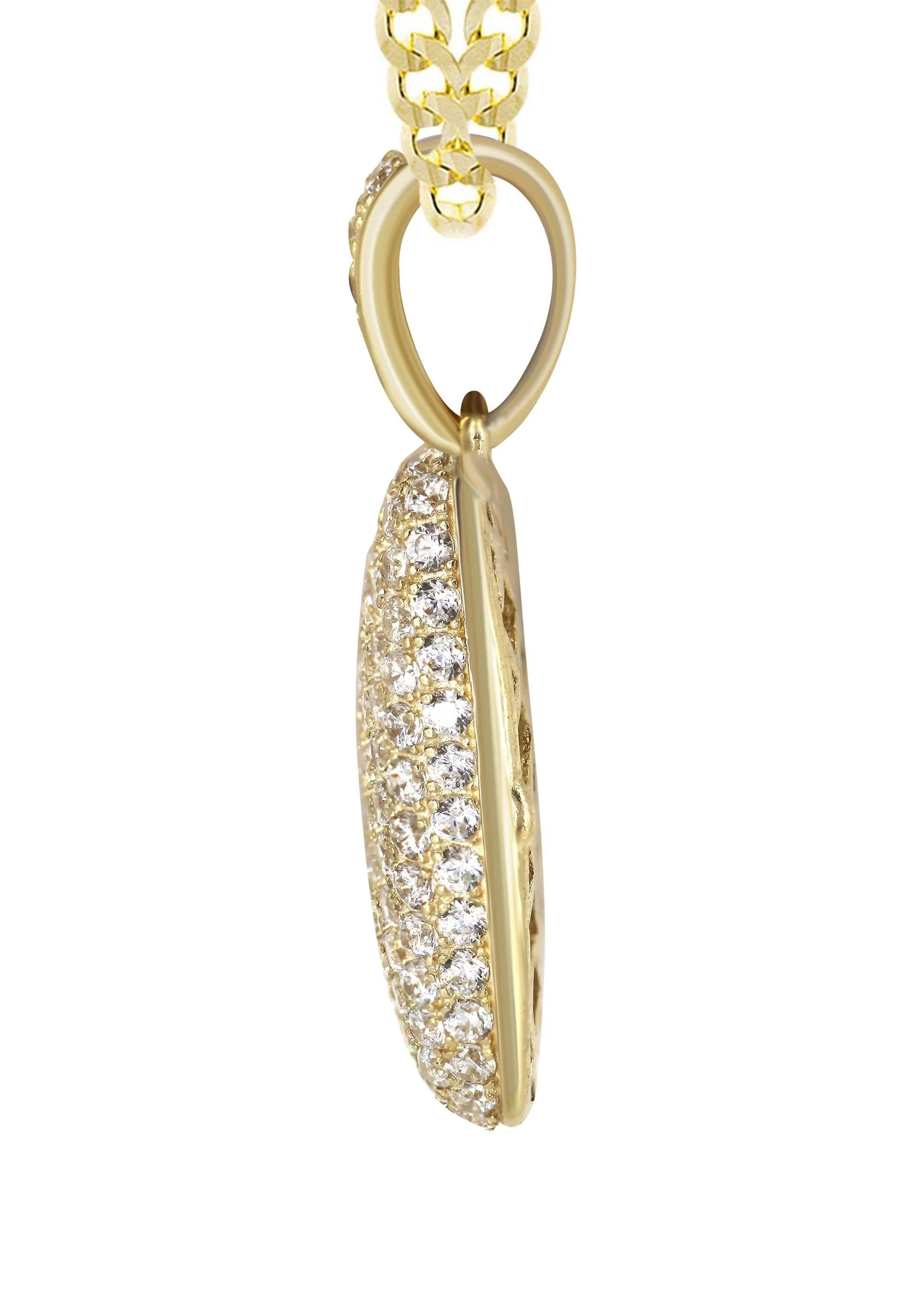 10K Yellow Gold Bubble Letter "W" CZ Necklace | Appx. 15.2 Grams - Image 4