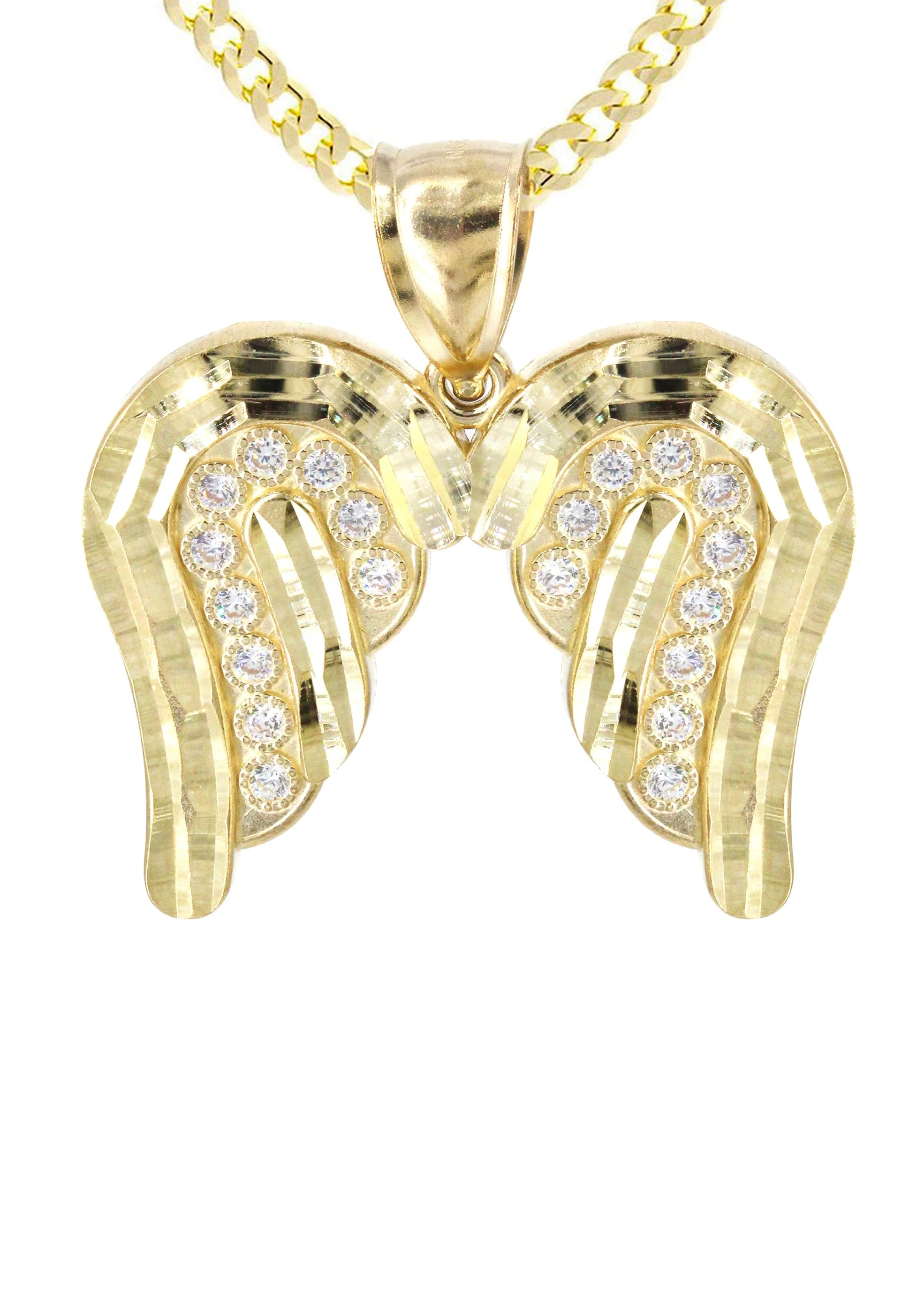 10K Yellow Gold Wings Necklace | Appx. 14.6 Grams - Image 2