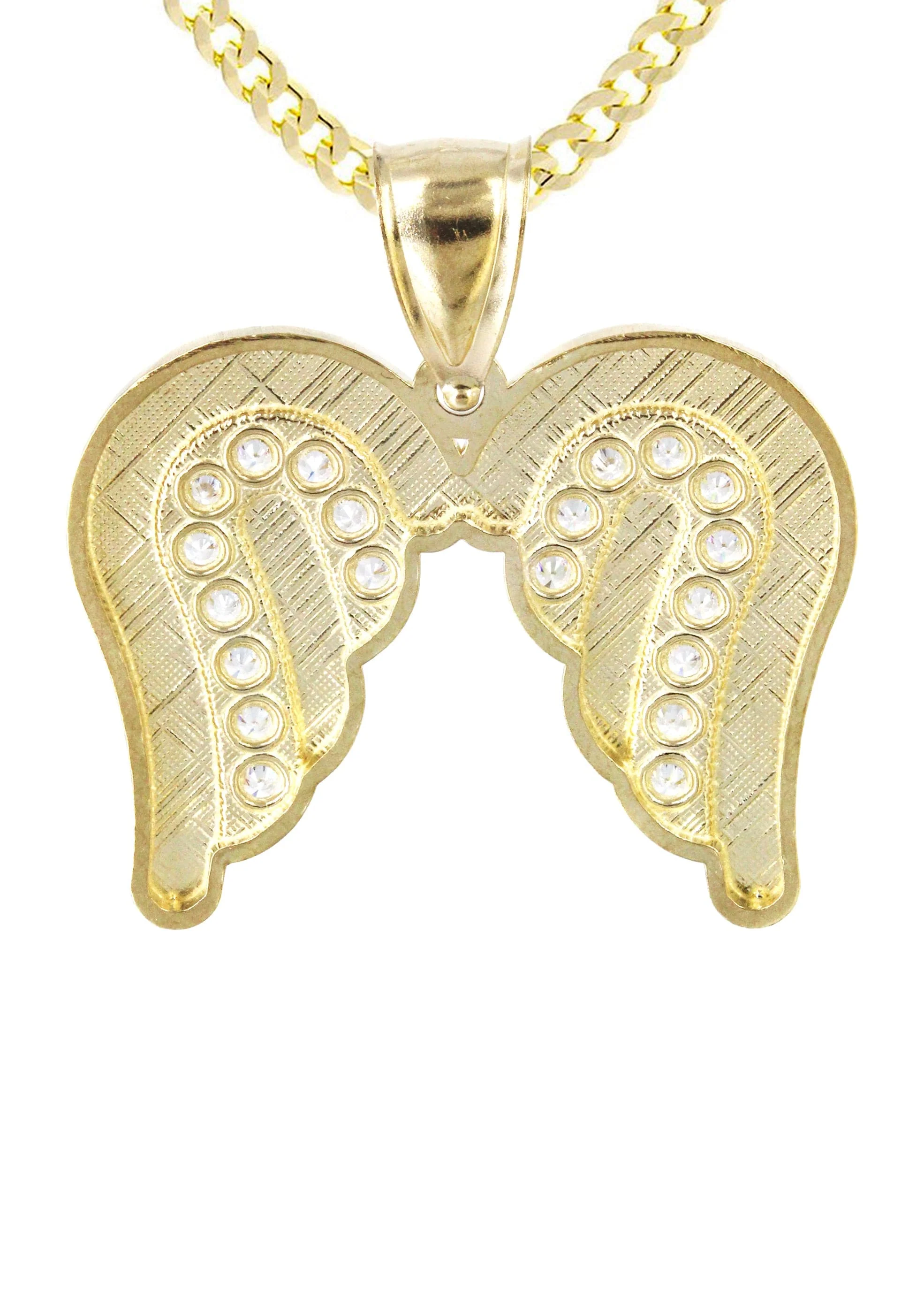 10K Yellow Gold Wings Necklace | Appx. 14.6 Grams - Image 3