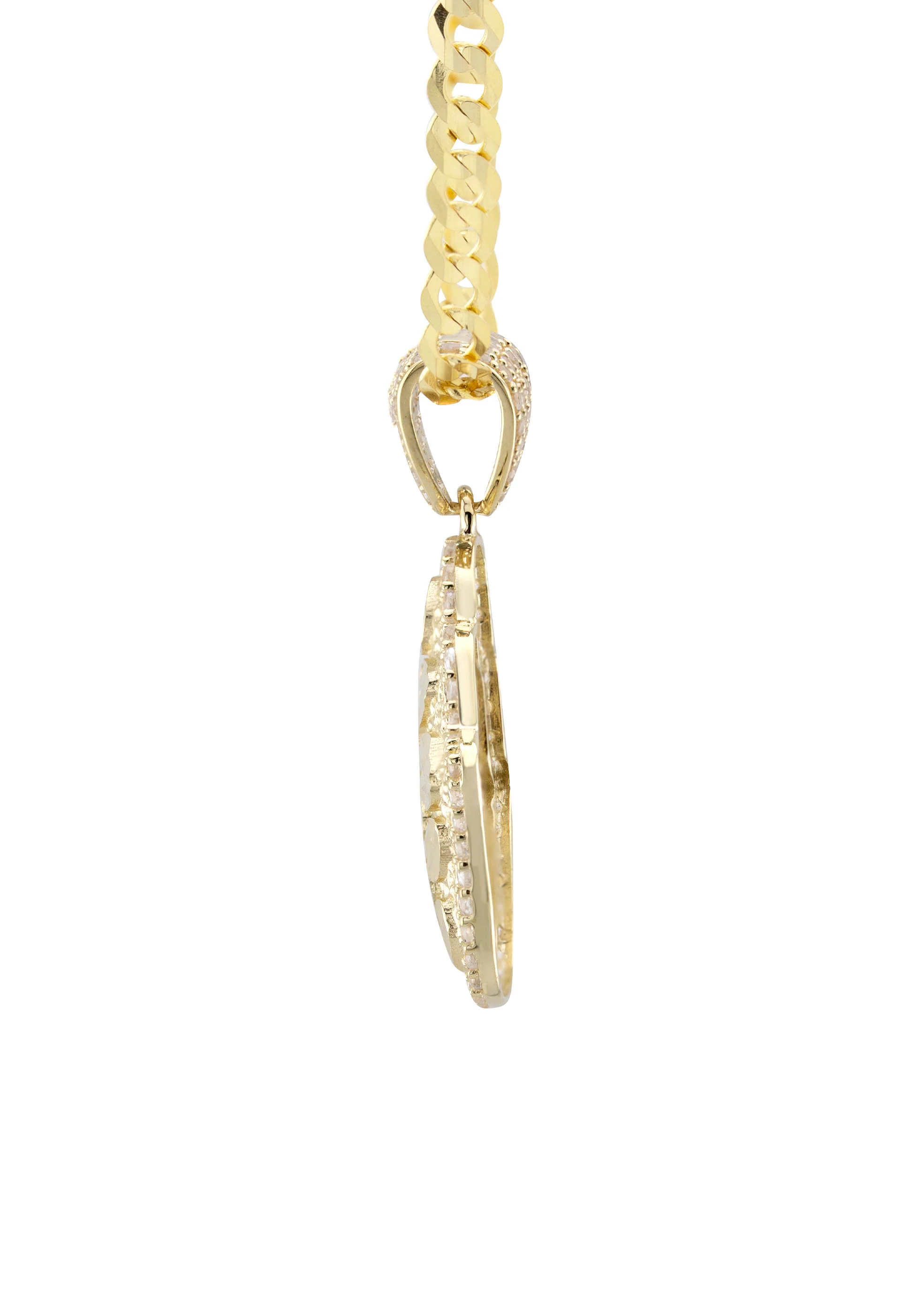 10K Yellow Gold Hamsa Hand Nugget Necklace | Appx. 3.5 - 10.5 Grams - Image 4