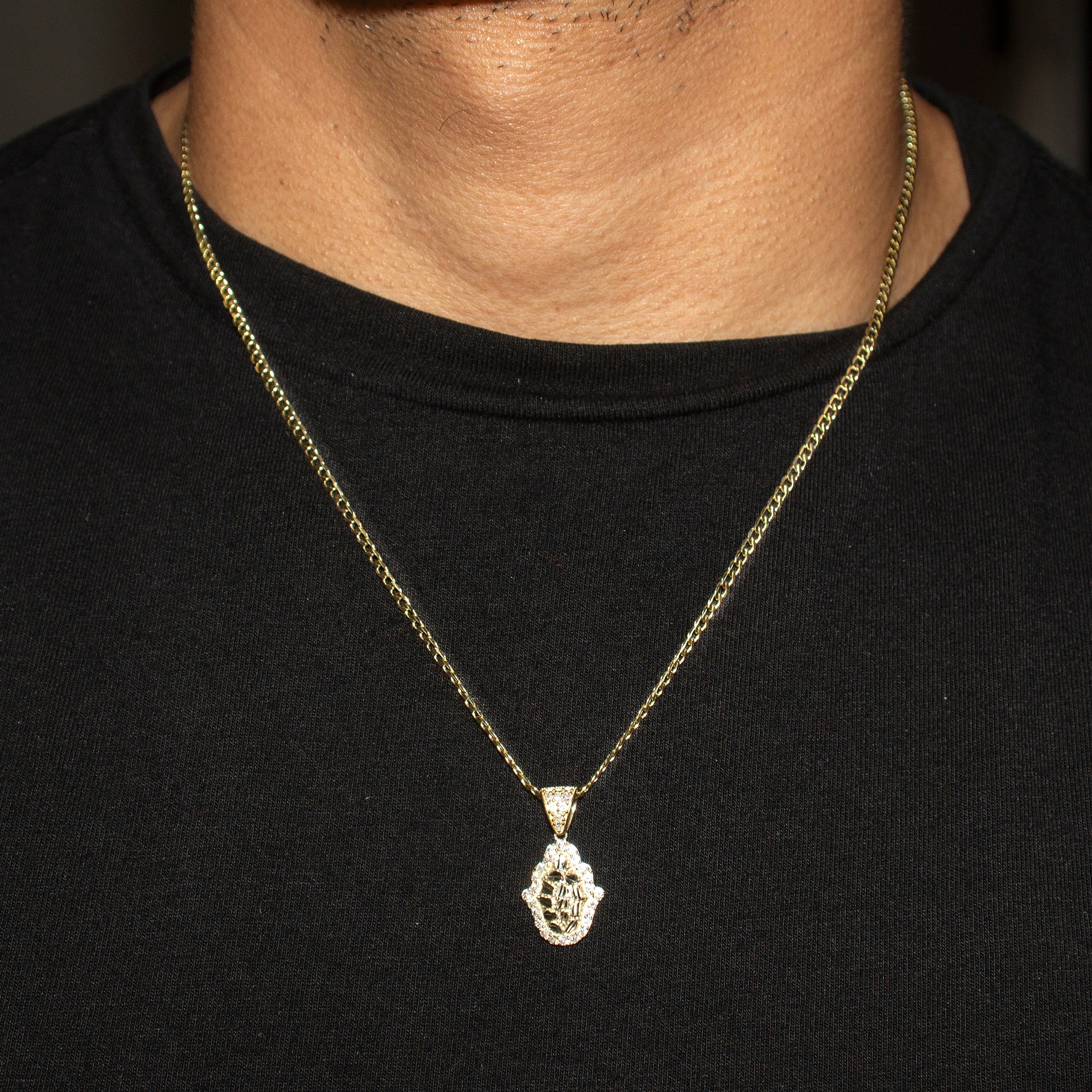 10K Yellow Gold Hamsa Hand Nugget Necklace | Appx. 1.4 - 5.4 Grams - Image 5