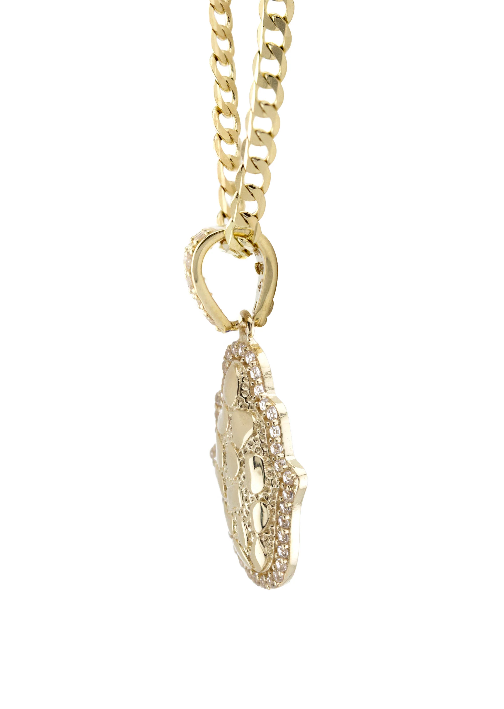 10K Yellow Gold Hamsa Hand Nugget Necklace | Appx. 2 - 6 Grams - Image 4