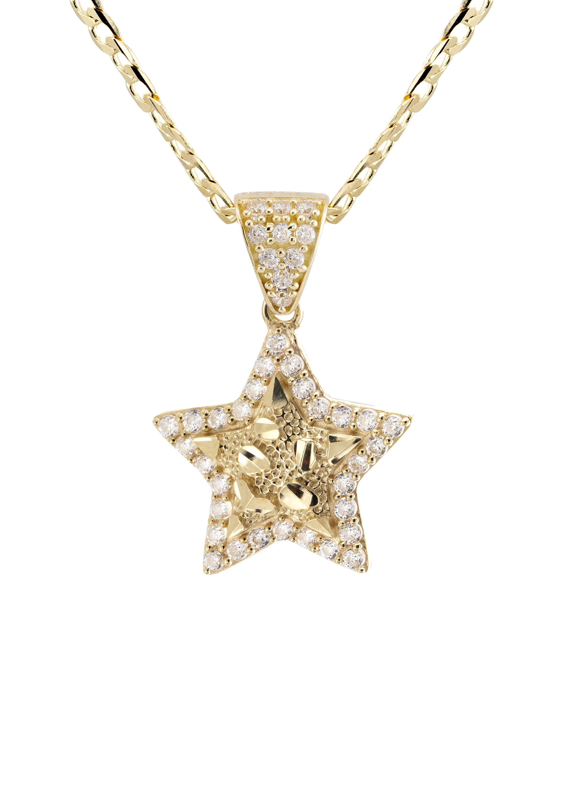 10K Yellow Gold Star Nugget Necklace | Appx. 1.6 - 5.6 Grams - Image 2