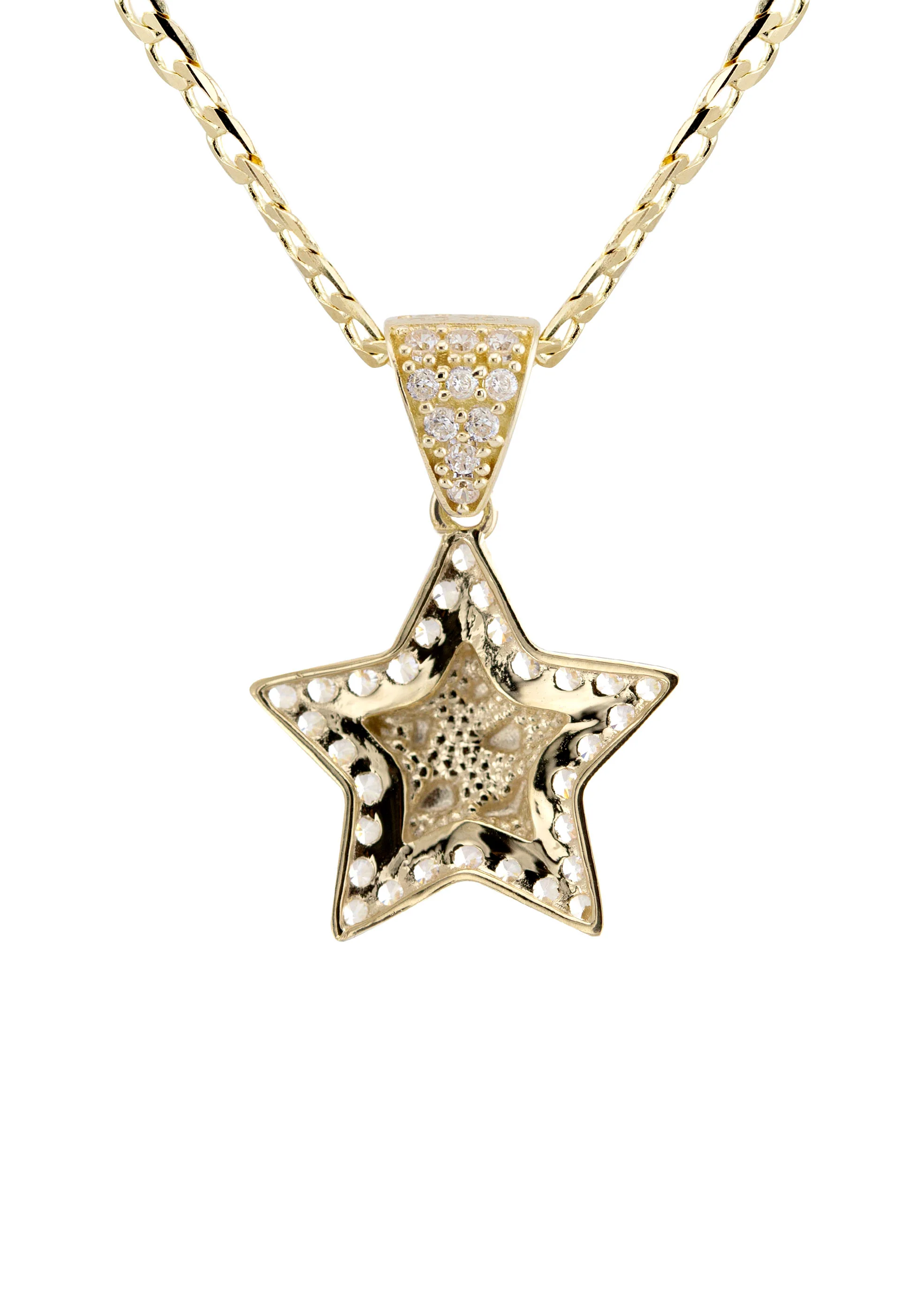 10K Yellow Gold Star Nugget Necklace | Appx. 1.6 - 5.6 Grams - Image 3