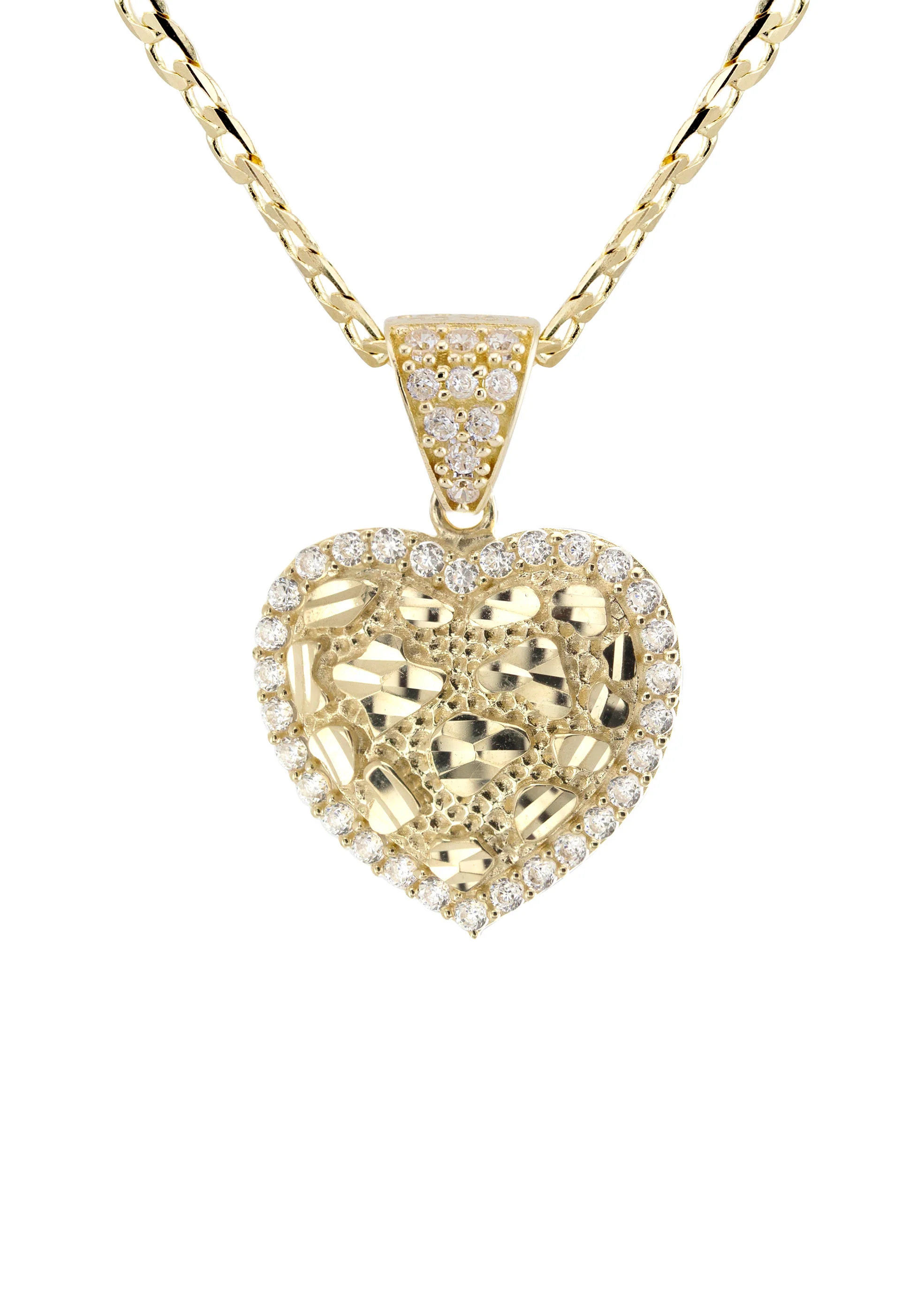 10K Yellow Gold Heart Nugget Necklace | Appx. 2 - 6 Grams - Image 2