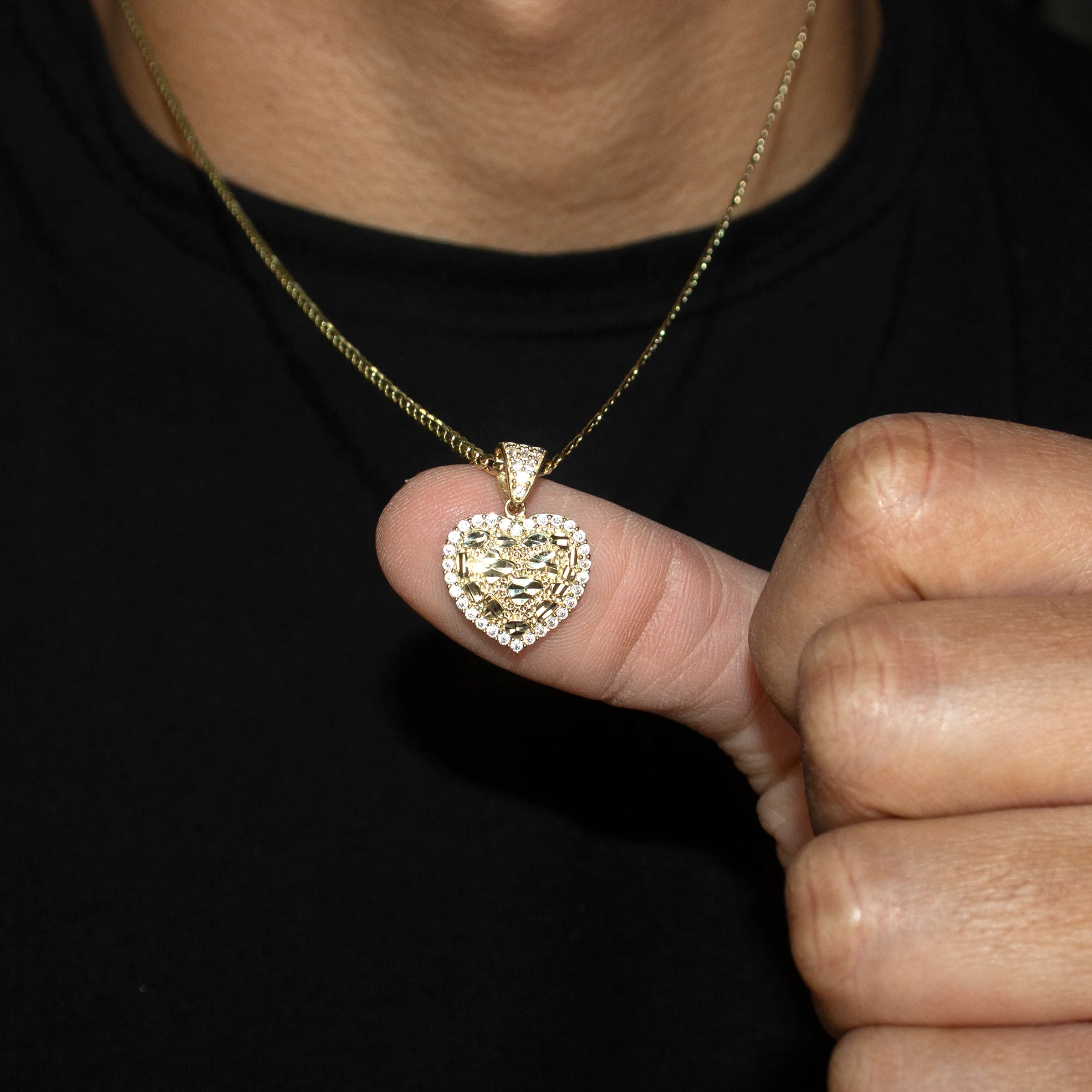 10K Yellow Gold Heart Nugget Necklace | Appx. 2 - 6 Grams - Image 5