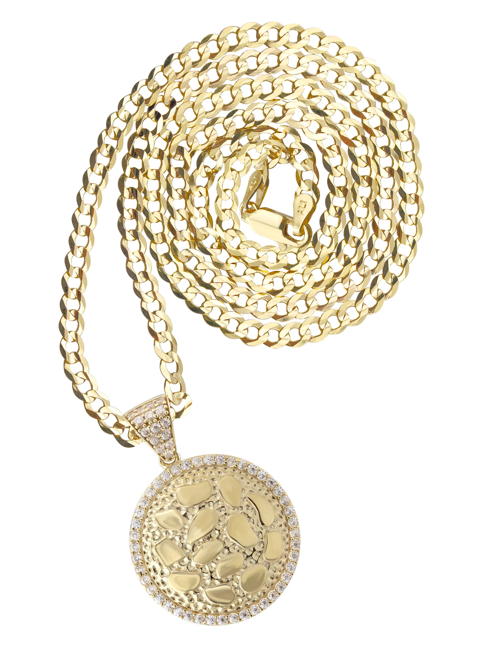 10K Yellow Gold Round Nugget Necklace | Appx. 3 - 10 Grams
