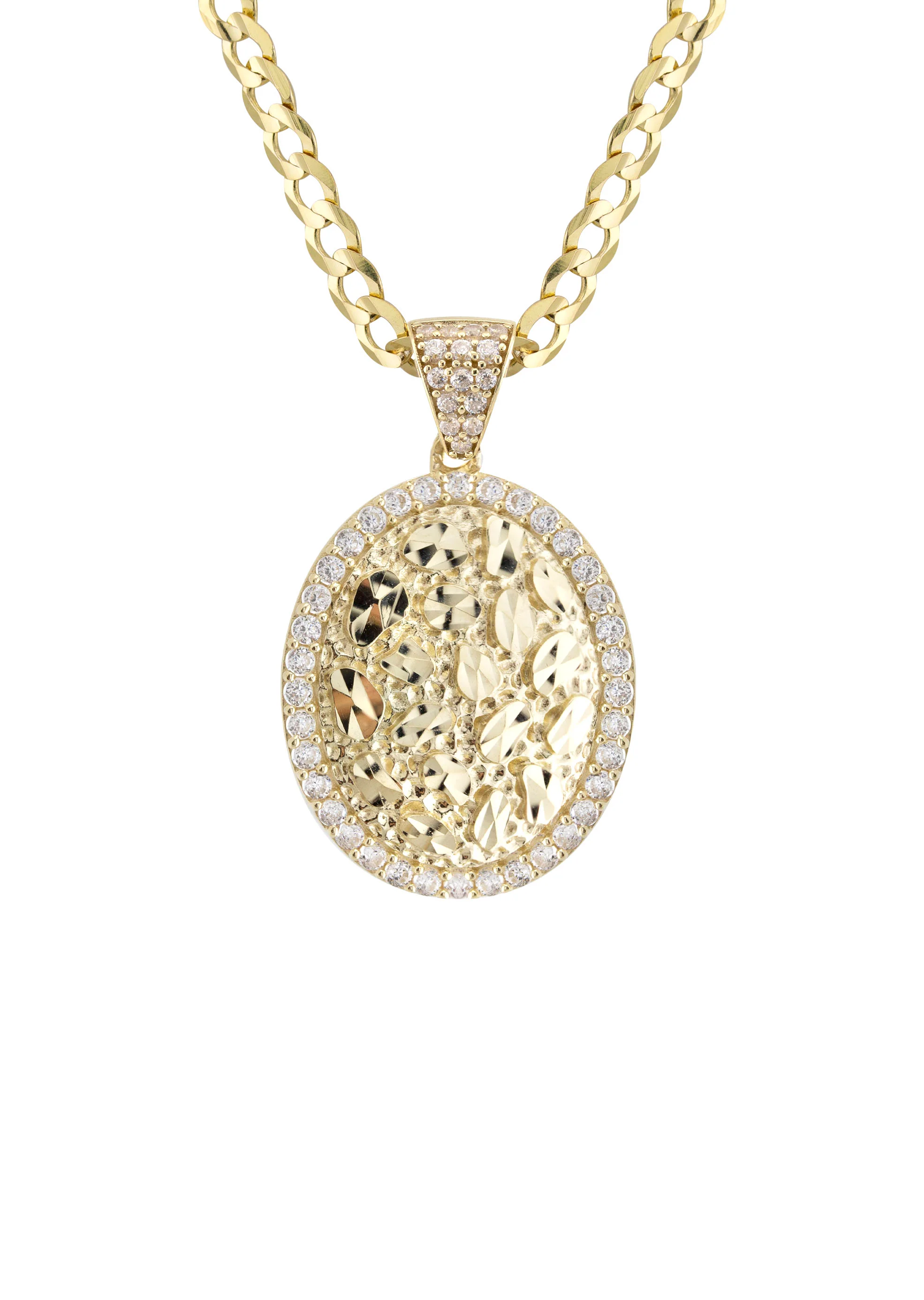 10K Yellow Gold Oval Nugget Necklace | Appx. 2.4 - 9.4 Grams - Image 2