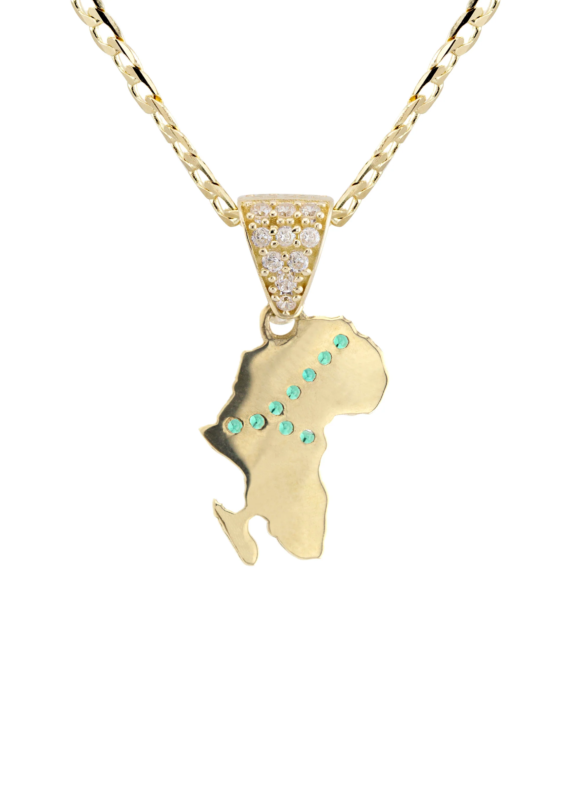 10K Yellow Gold South Africa Flag Necklace | Appx. 1 - 5 Grams - Image 3