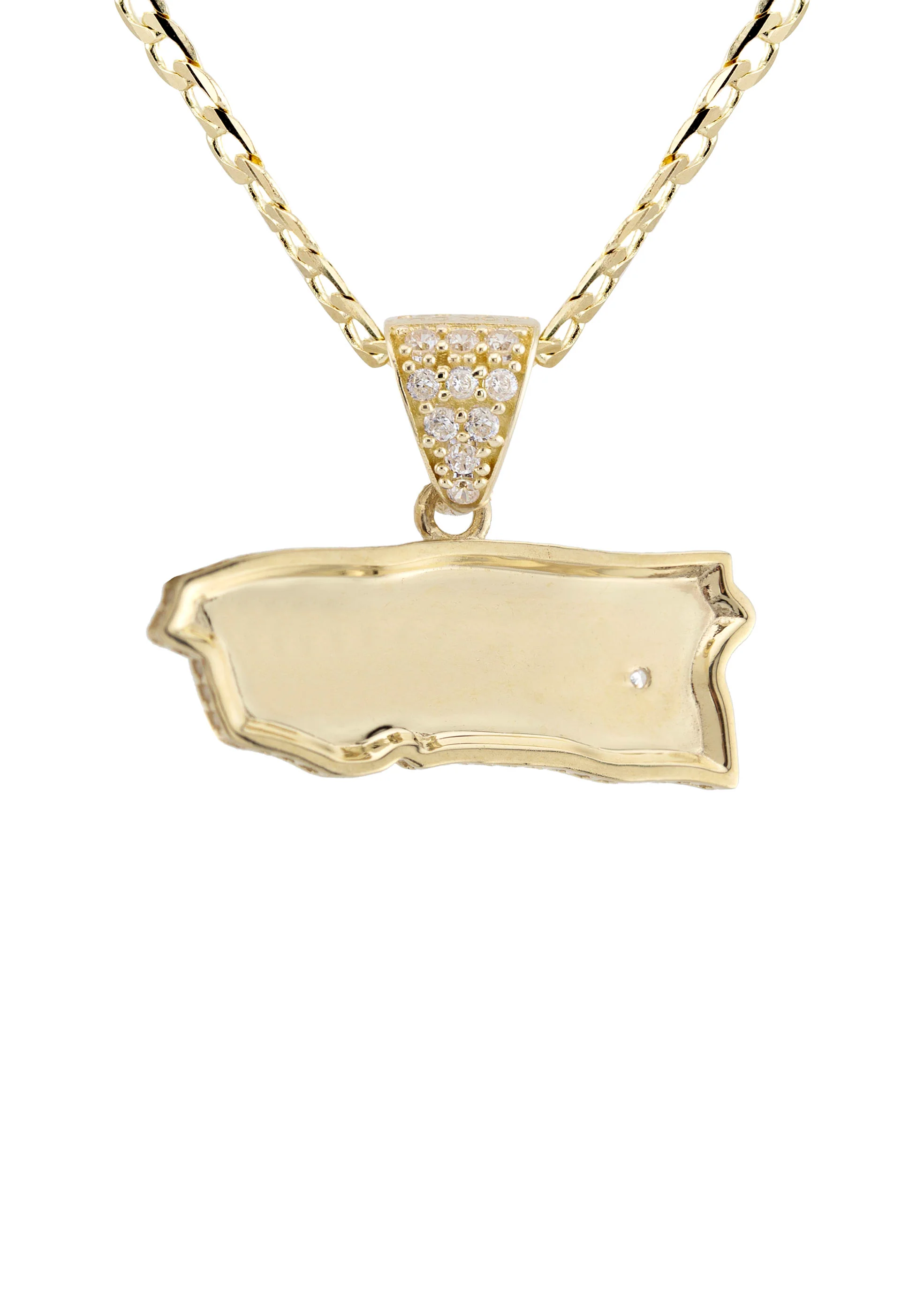 10K Yellow Gold Puerto Rico Flag Necklace | Appx. 2.3 - 6.3 Grams - Image 3