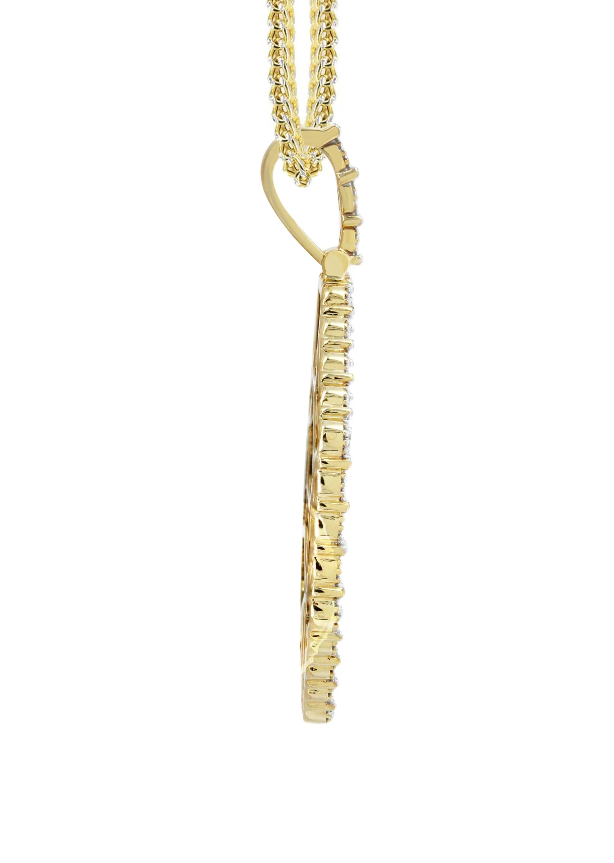 10K Yellow Gold Diamond Octagon Picture Pendant Necklace | Appx. 17 Grams - Image 4