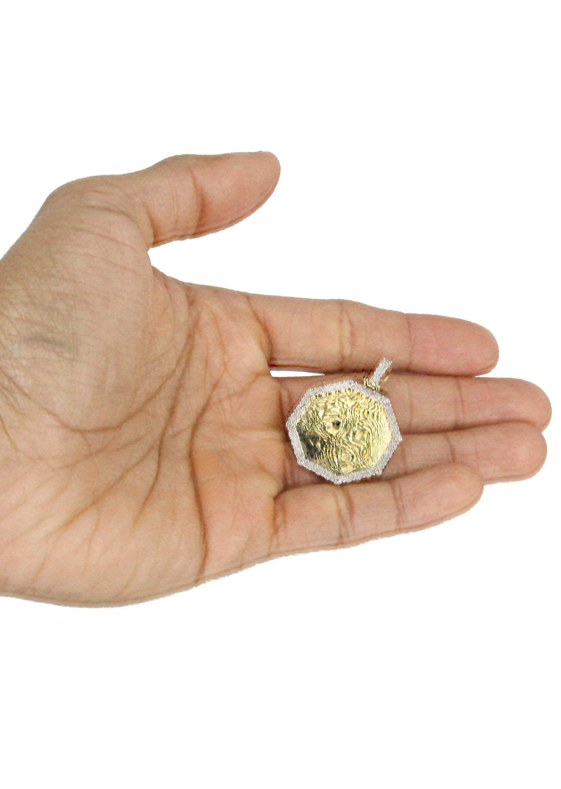 10K Yellow Gold Diamond Octagon Picture Pendant Necklace | Appx. 17 Grams - Image 5