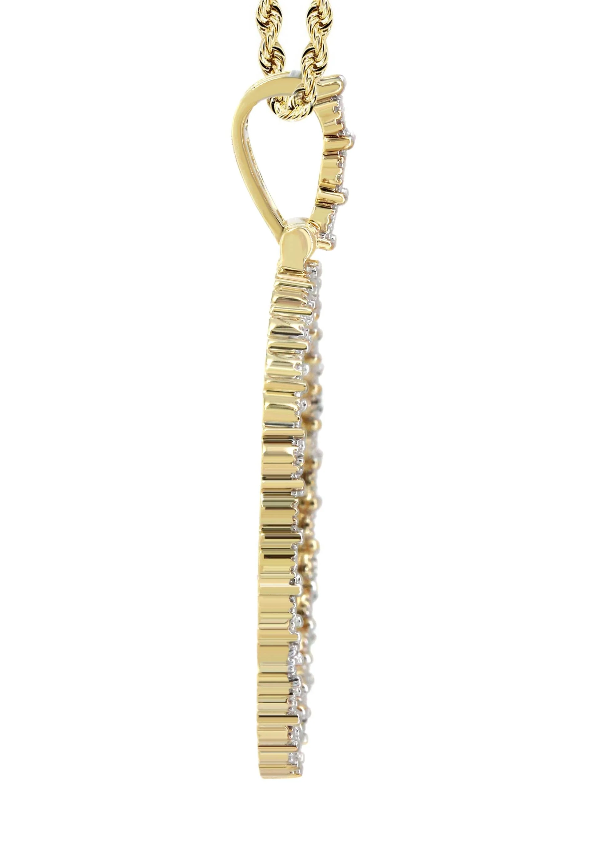 10K Yellow Gold Diamond Round Picture Pendant Necklace | Appx. 19 Grams - Image 4