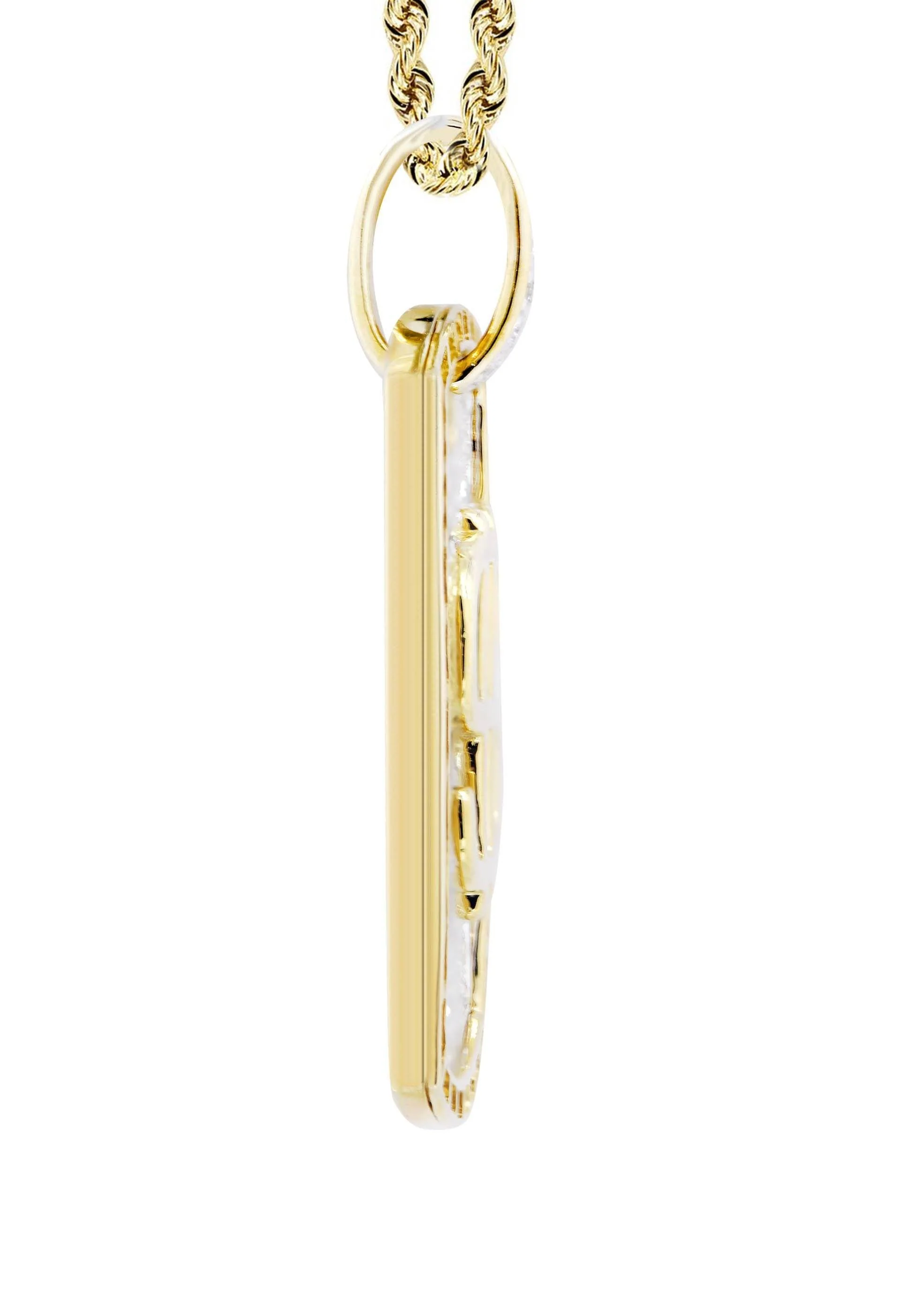 10K Yellow Gold Dog Tag Diamond Necklace  | 0.52 Carats - Image 4