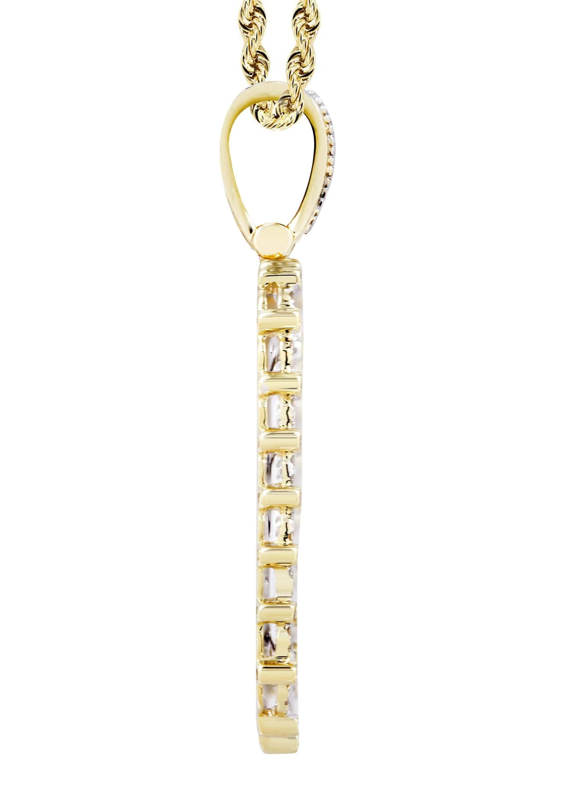 10K Yellow Gold Dog Tag Diamond Necklace  | 1.73 Carats - Image 4