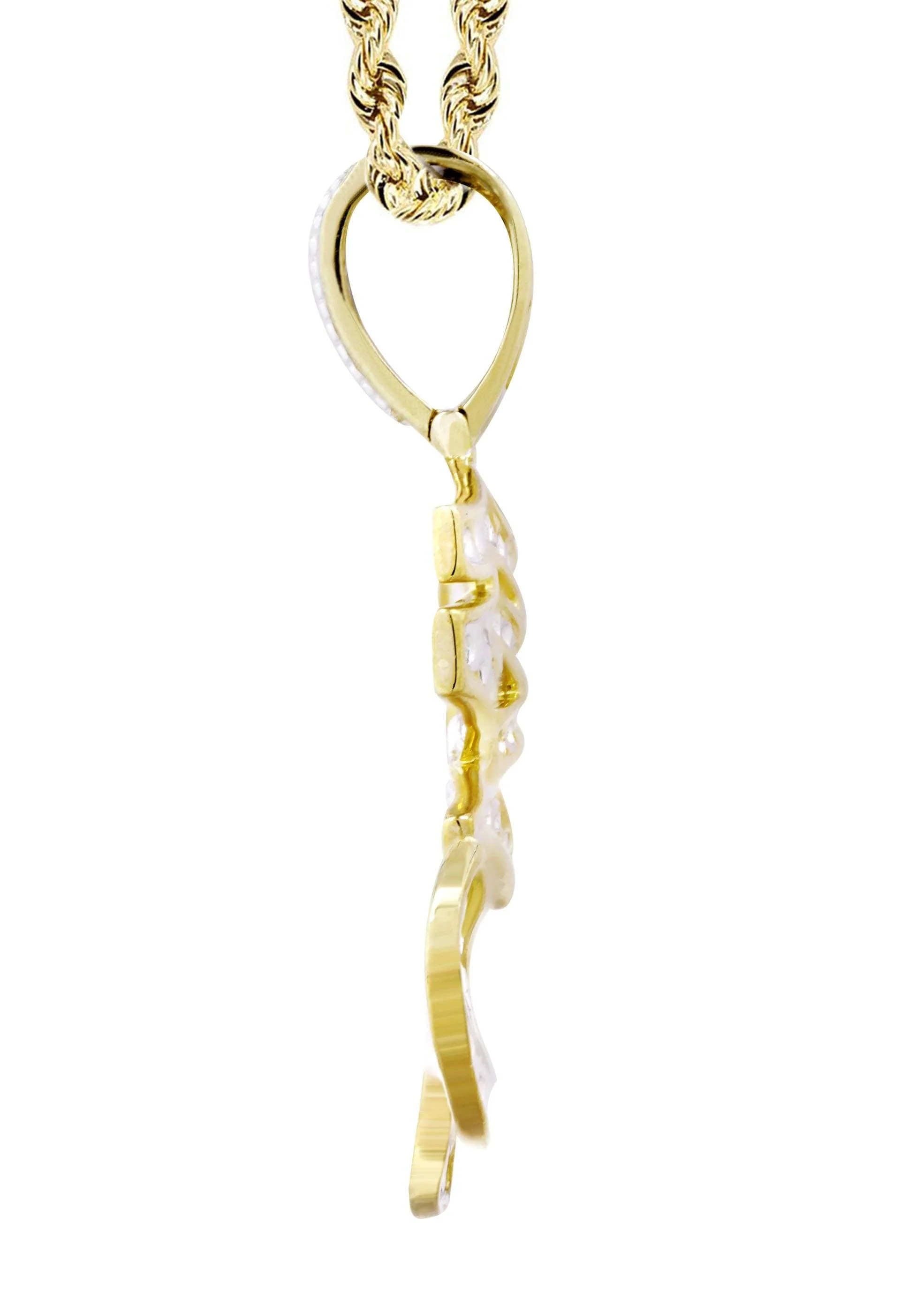 10K Yellow Gold Eye of Ra Diamond Necklace  | 0.71 Carats - Image 4