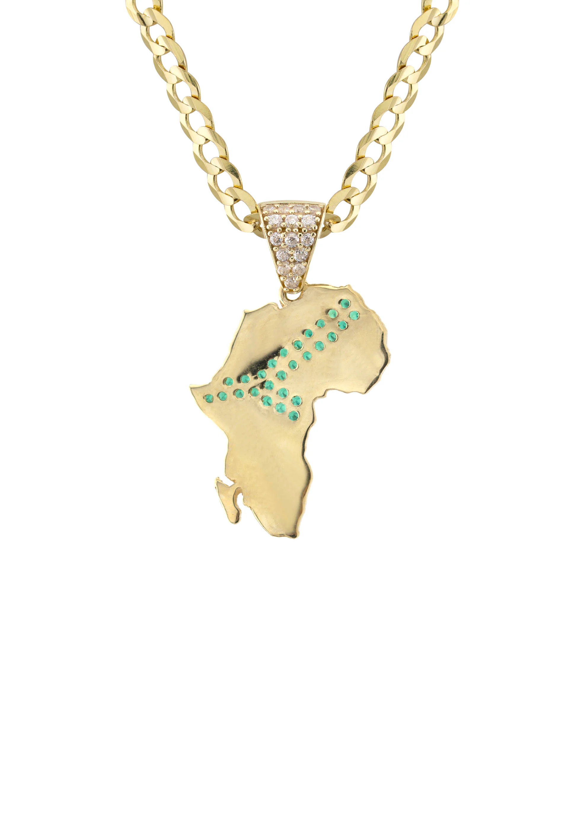 10K Yellow Gold Flag of South Africa Necklace | Appx. 2.2 - 9.2 Grams - Image 3