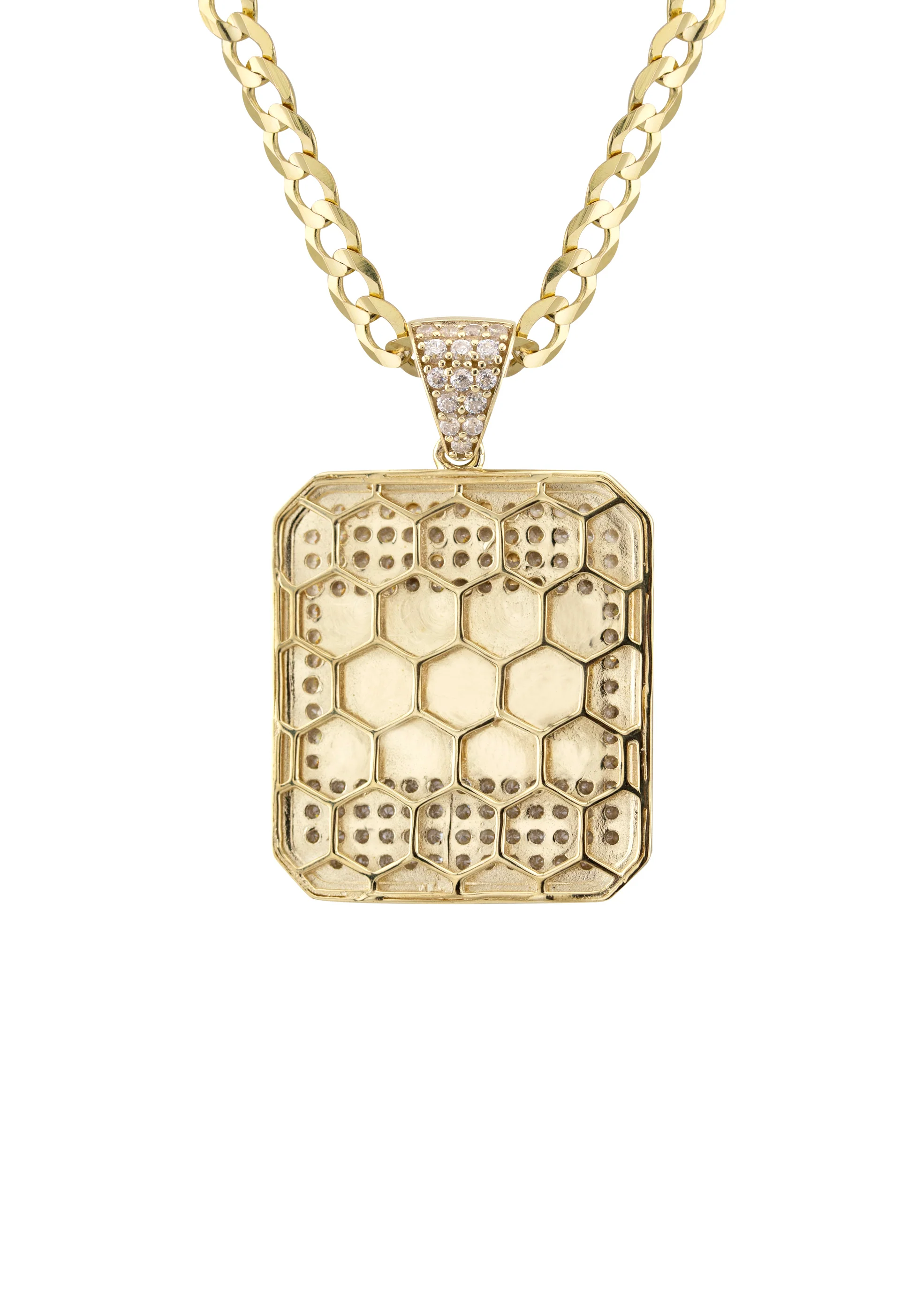 10K Yellow Gold Flag of the Dominican Republic Necklace | Appx. 5 - 12 Grams - Image 3