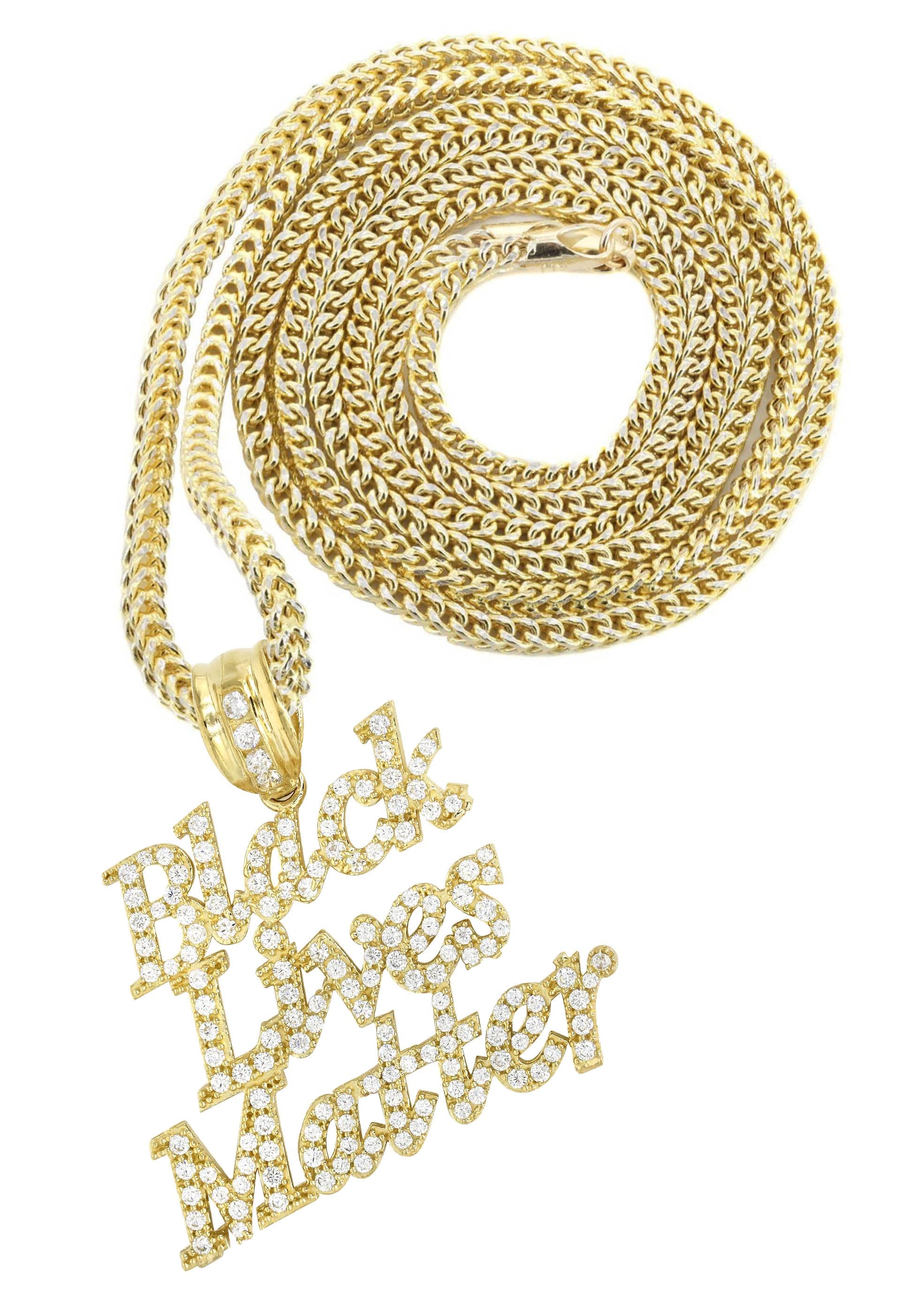 10K Yellow Gold Black Lives Matter Necklace | Appx 19.8 Grams