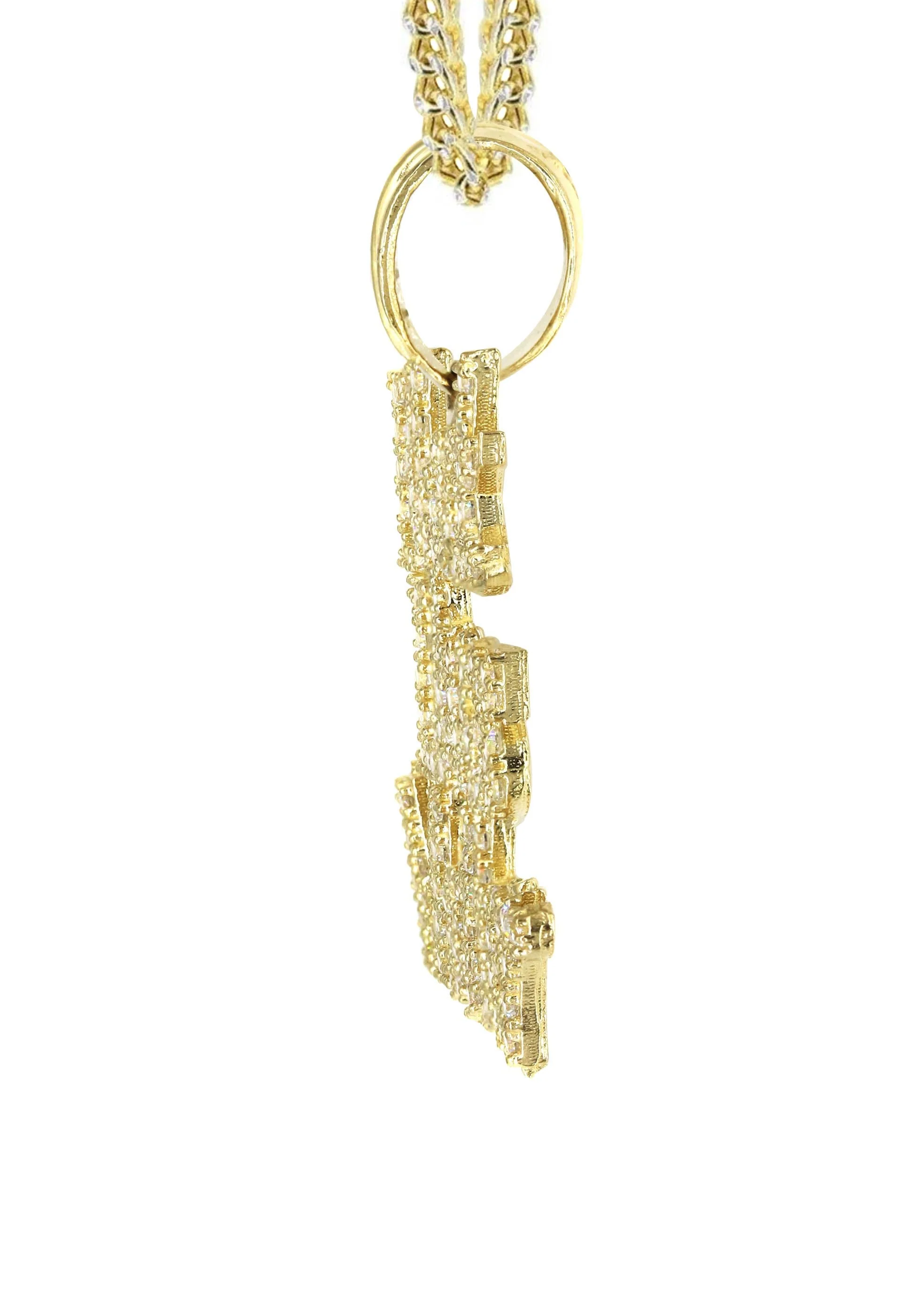 10K Yellow Gold Black Lives Matter Necklace | Appx 19.8 Grams - Image 4