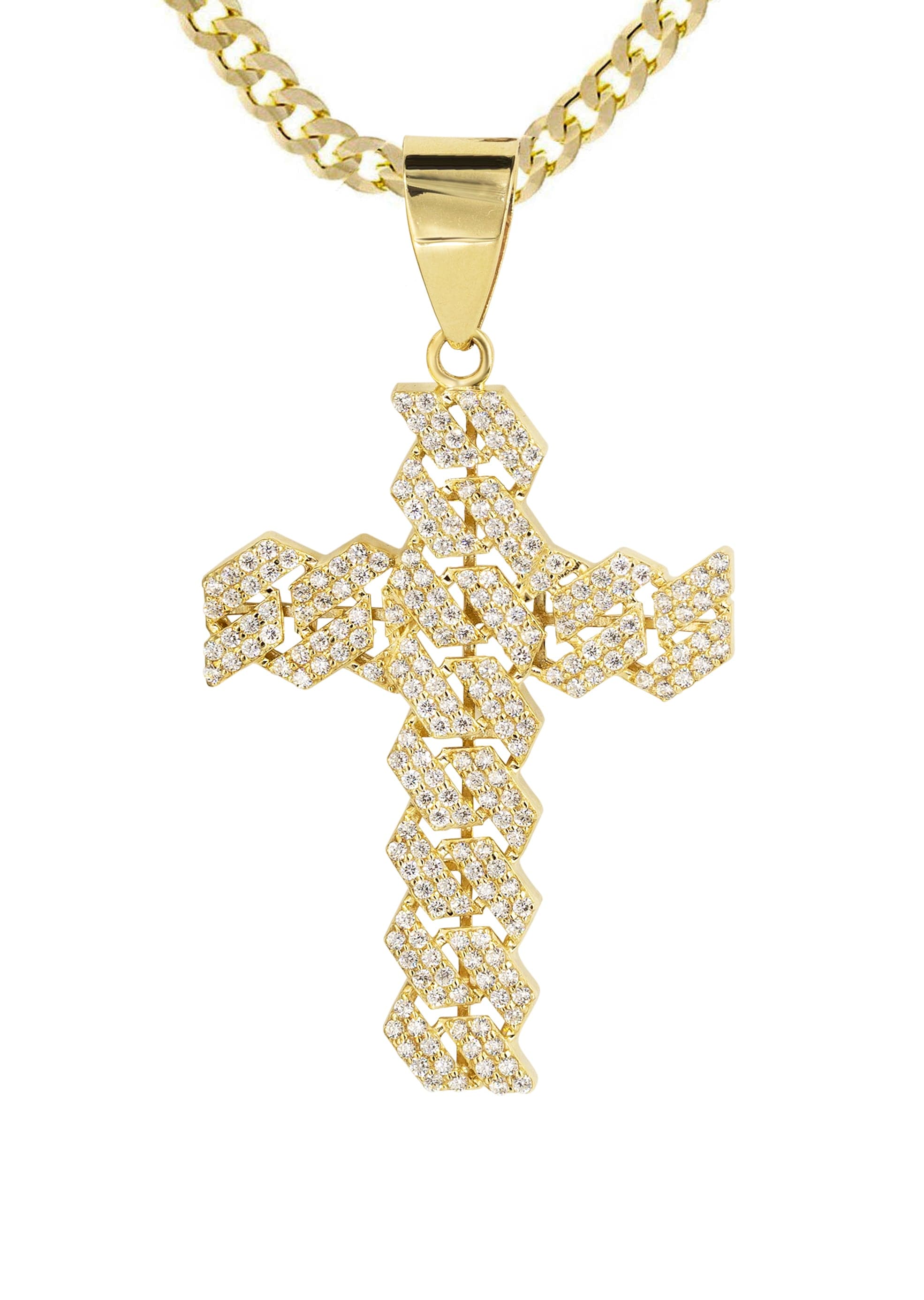 10K Yellow Gold Cross 4 Necklace | Appx. 14.7 Grams - Image 2
