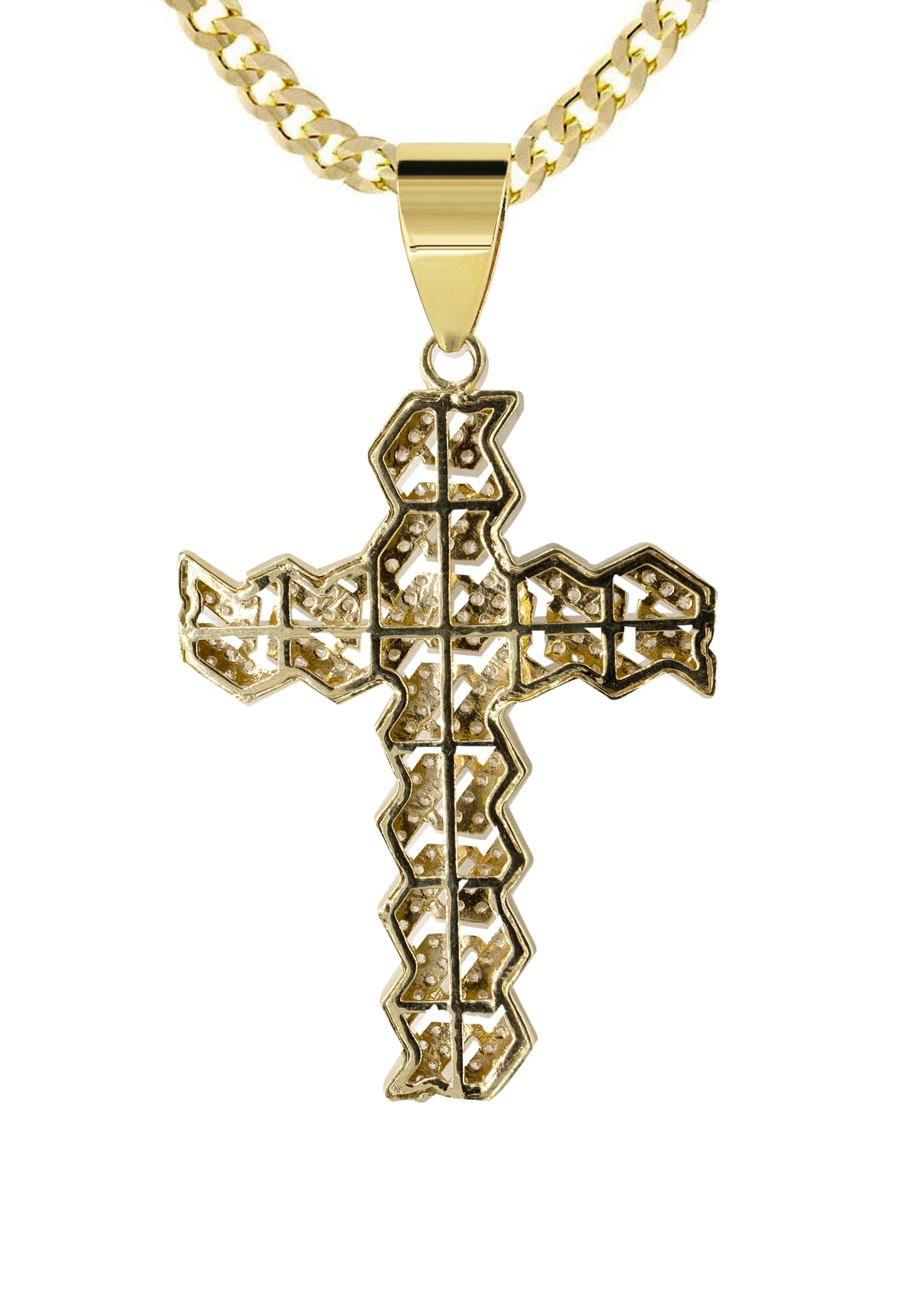 10K Yellow Gold Cross 4 Necklace | Appx. 14.7 Grams - Image 3