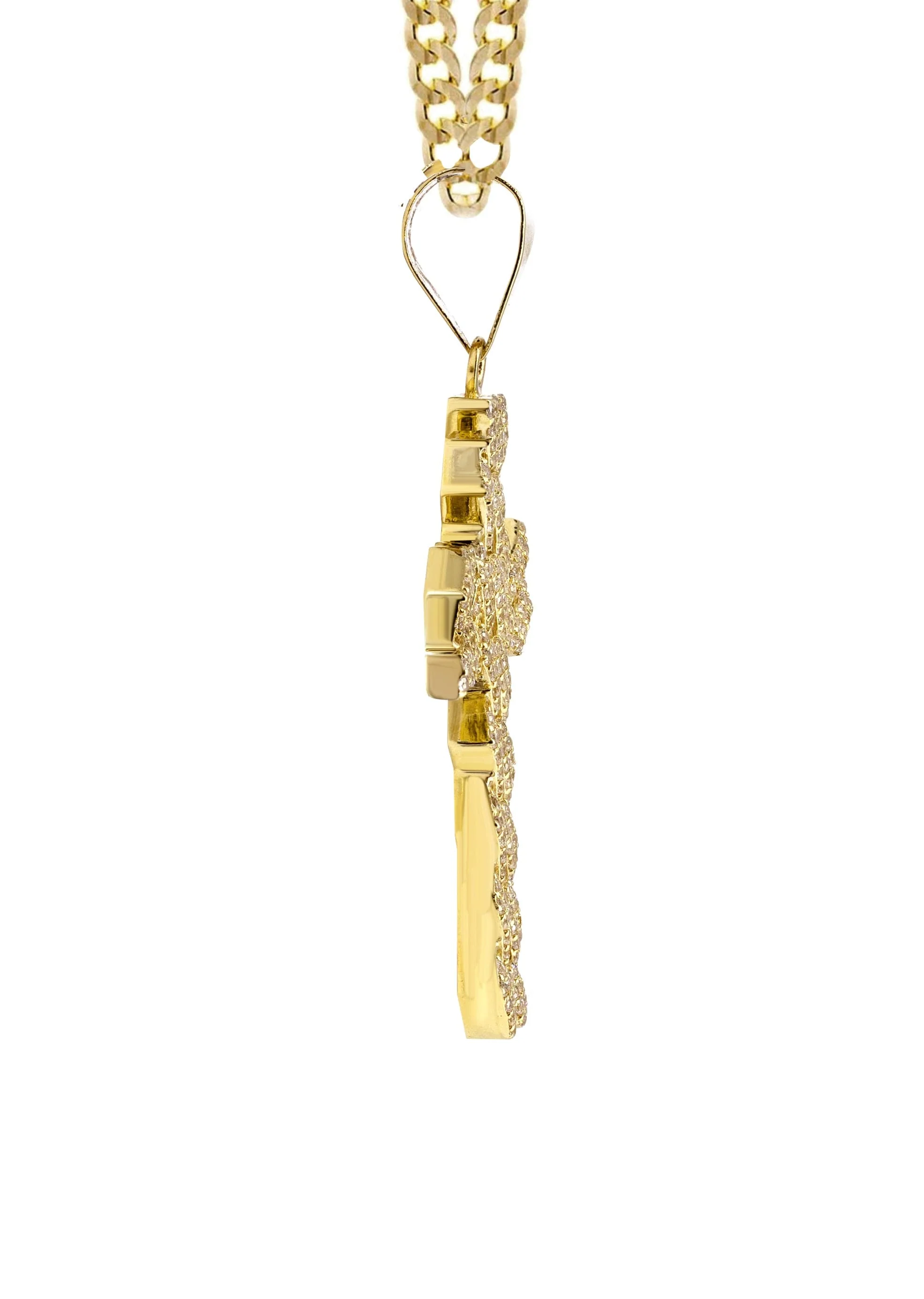 10K Yellow Gold Cross 4 Necklace | Appx. 14.7 Grams - Image 4