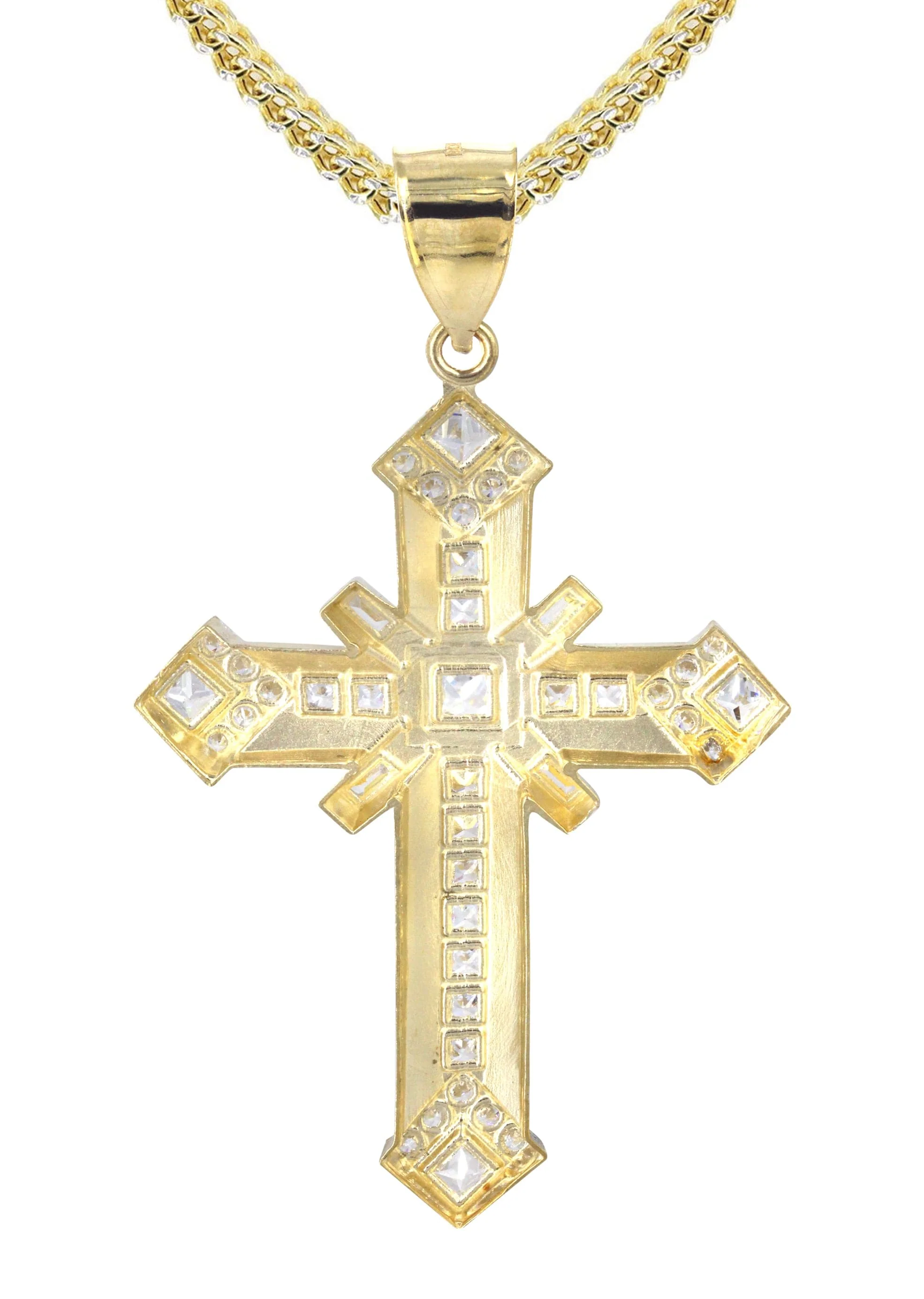 10K Yellow Gold Cross Necklace | Appx. 19.5 Grams - Image 3