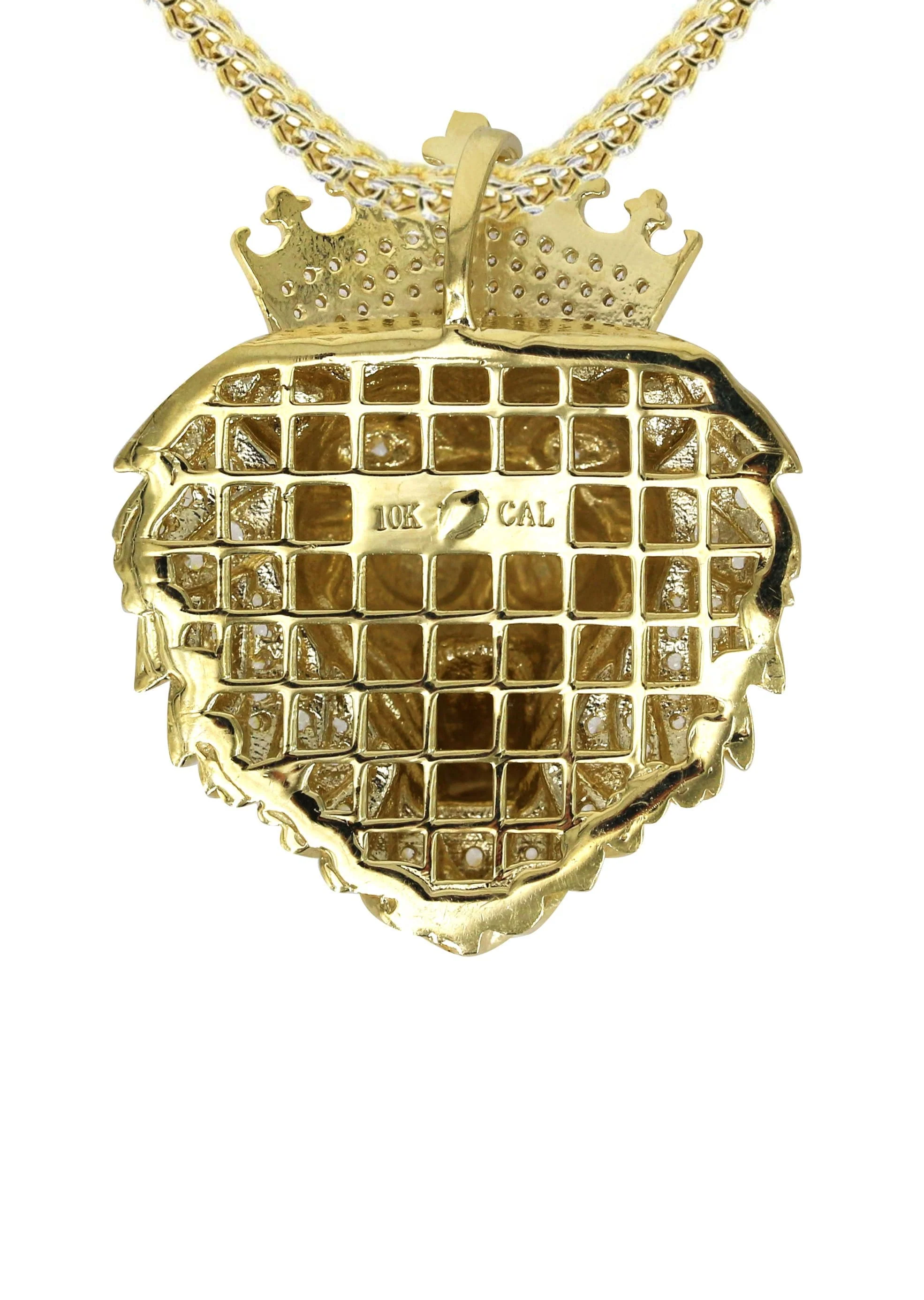 10K Yellow Gold Lion Head Necklace | Appx 22.5 Grams - Image 3